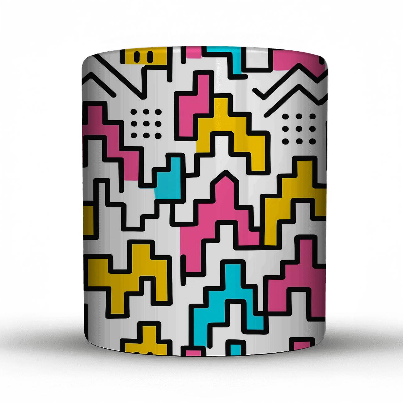 Memphis Milano Skyline Circuit Line Art novelty coffee mugs