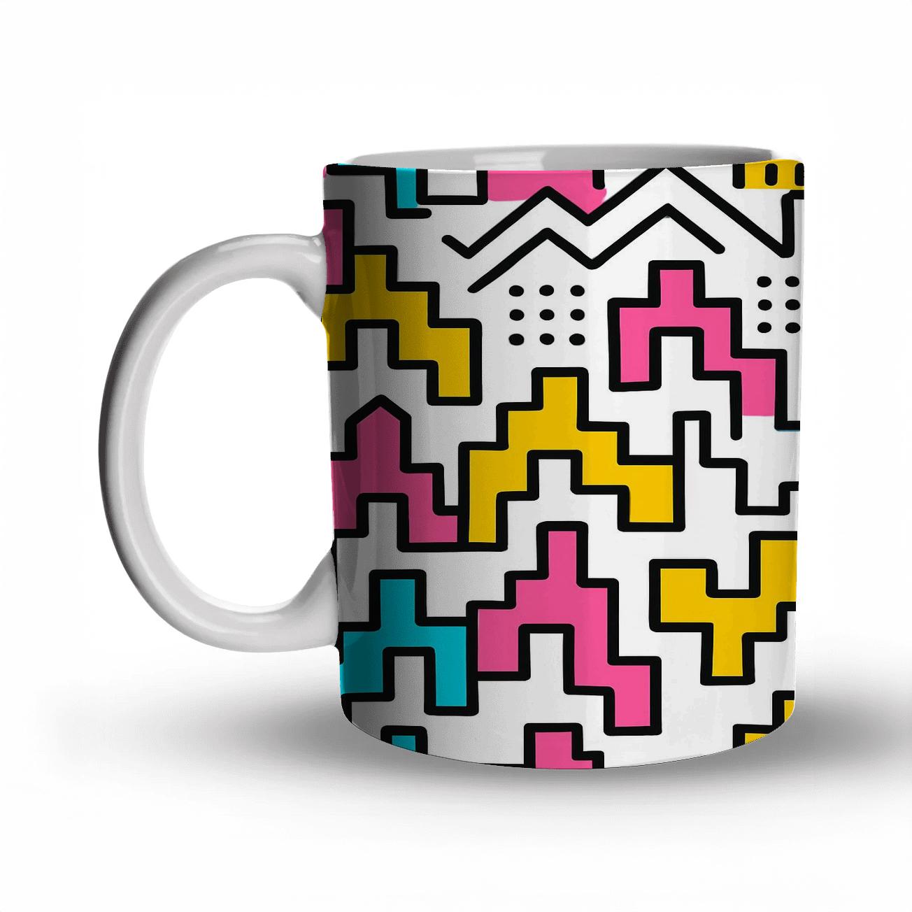 Memphis Milano Skyline Circuit Line Art novelty coffee mugs