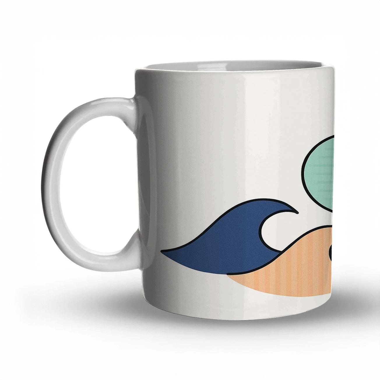 Tidal Geometry Organics travel mugs with handles