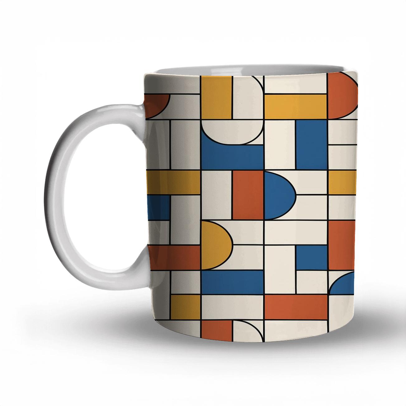 Bauhaus Weaving Grid Harmonics gift mugs for occasions