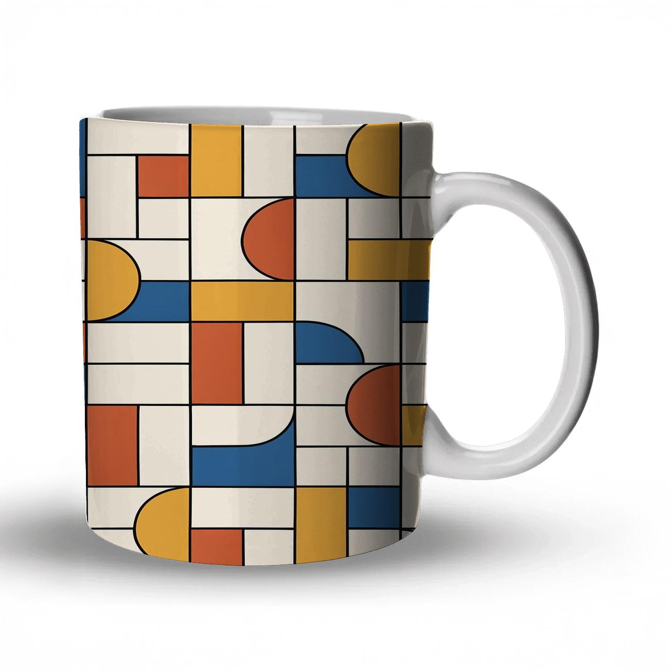 Bauhaus Weaving Grid Harmonics gift mugs for occasions