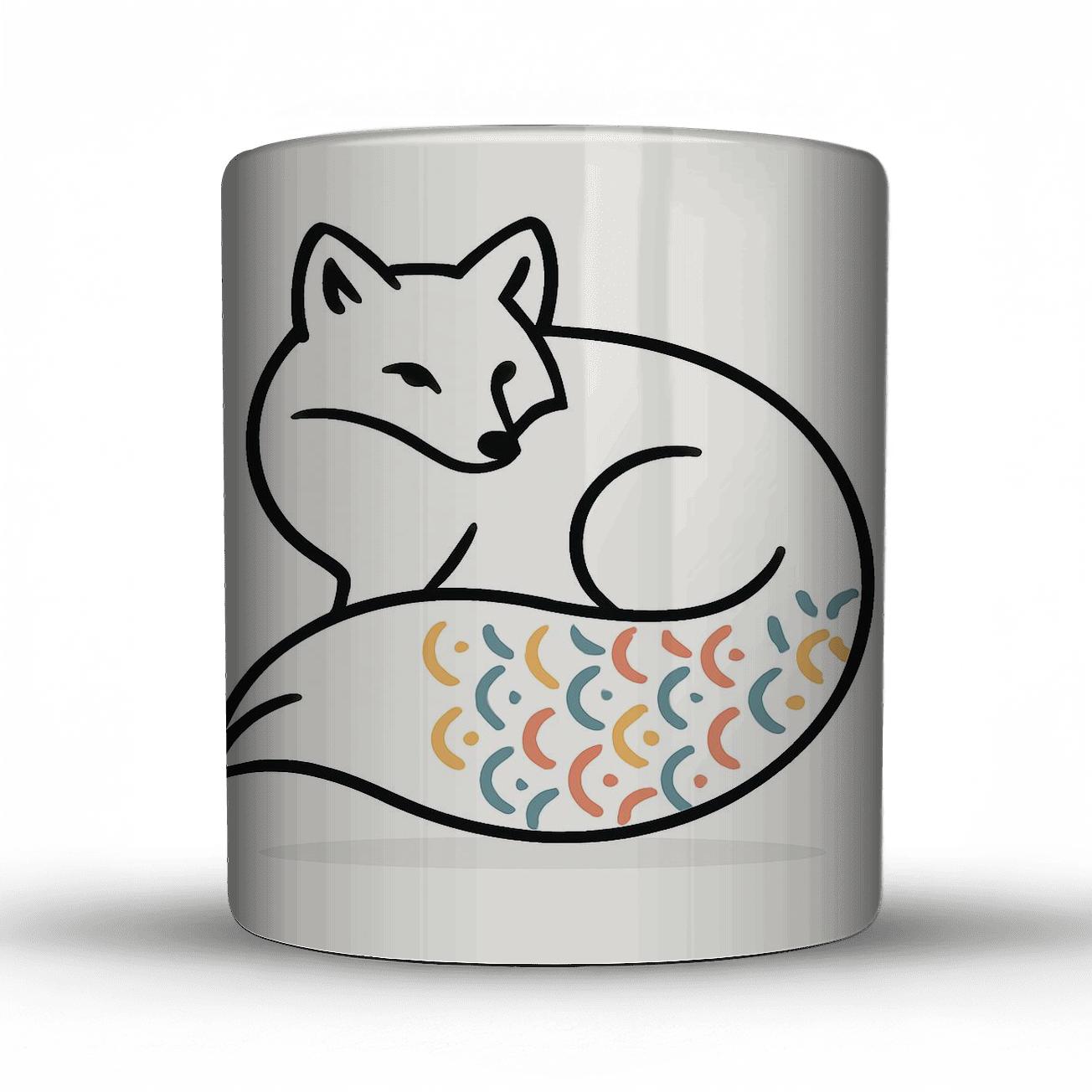 Bauhaus Arctic Fox Spiral Wrap personalized mugs