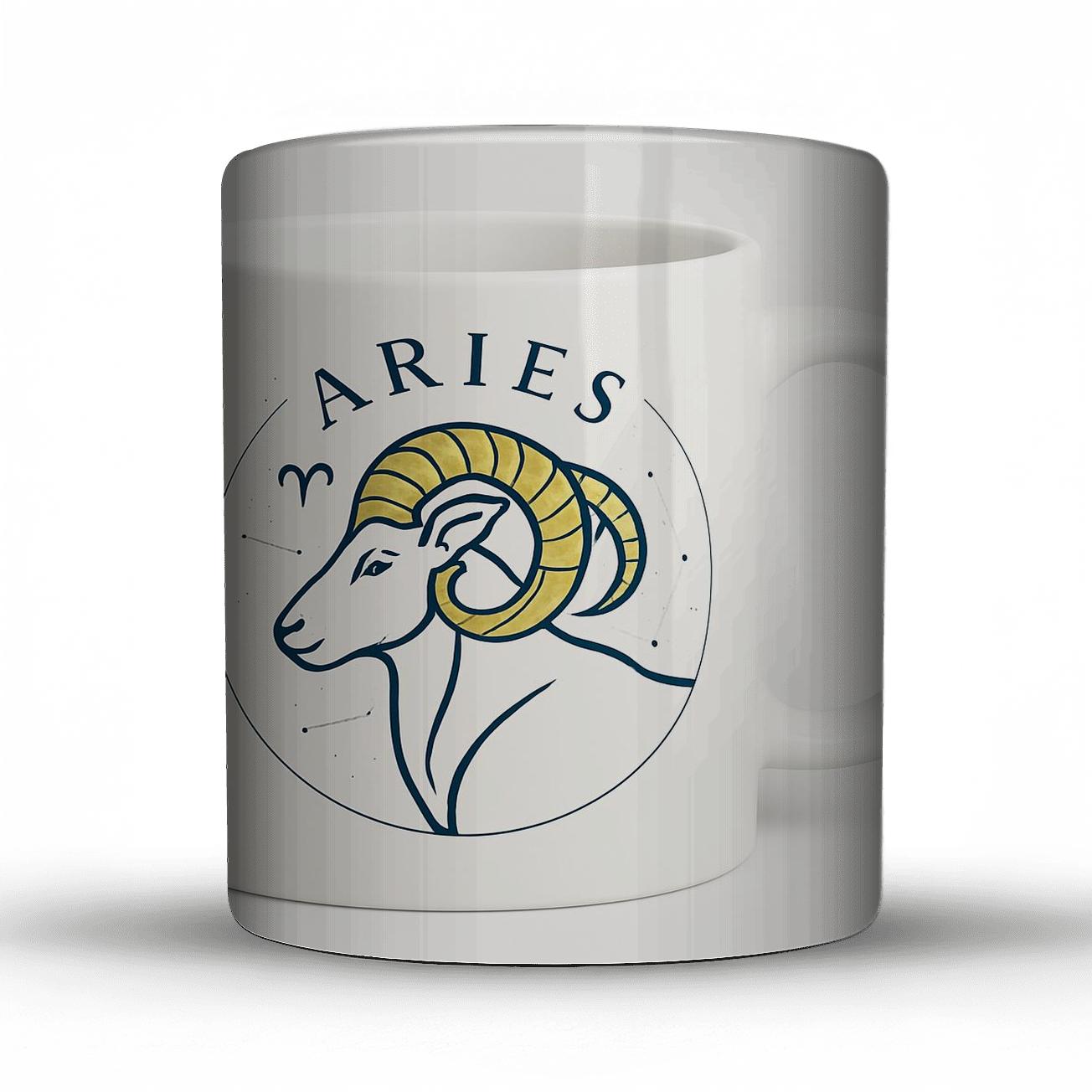 Aries Gold Foil Ram Star Chart premium drinkware mugs
