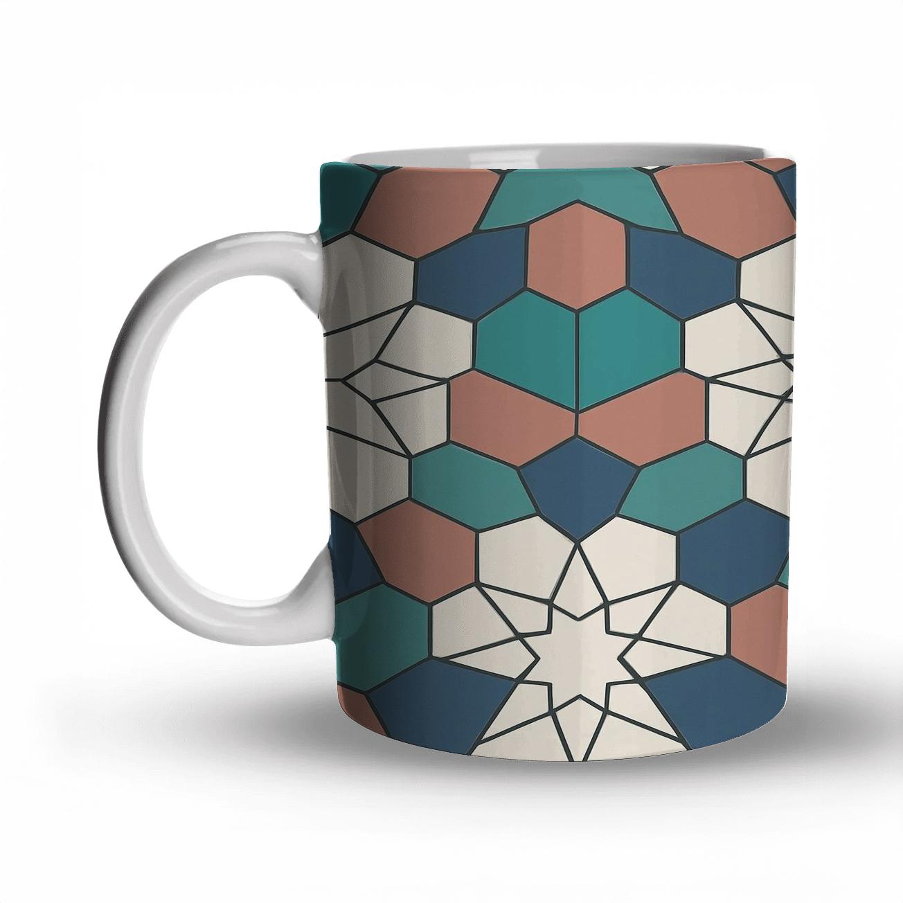 Alhambra Girih Star Lattice Minimal insulated thermal mugs