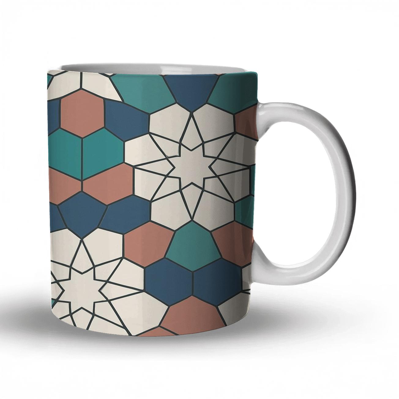Alhambra Girih Star Lattice Minimal insulated thermal mugs