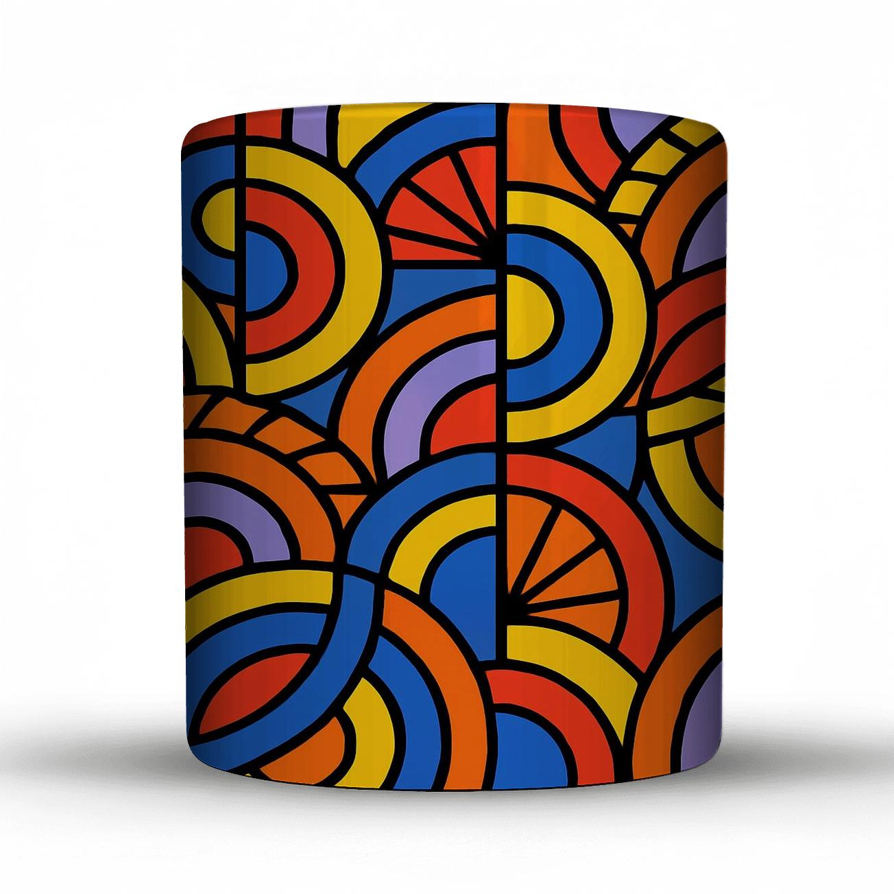 Orphic Simultaneism Sunburst Line Weave decorative mug sets