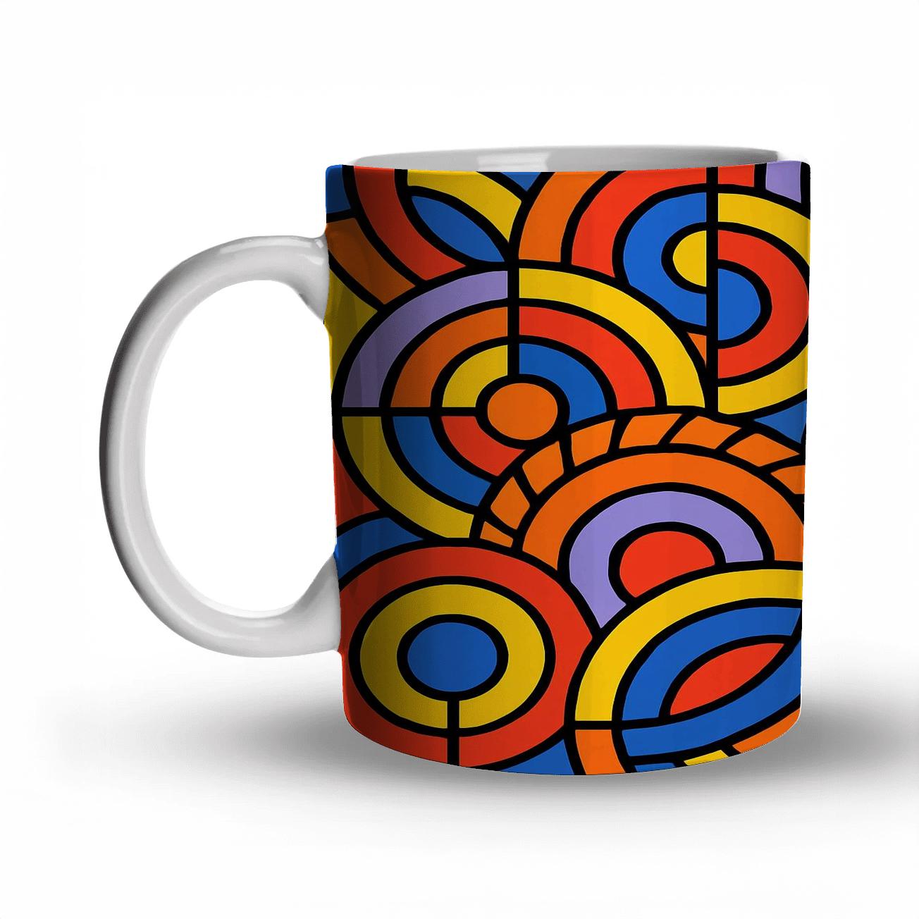 Orphic Simultaneism Sunburst Line Weave decorative mug sets
