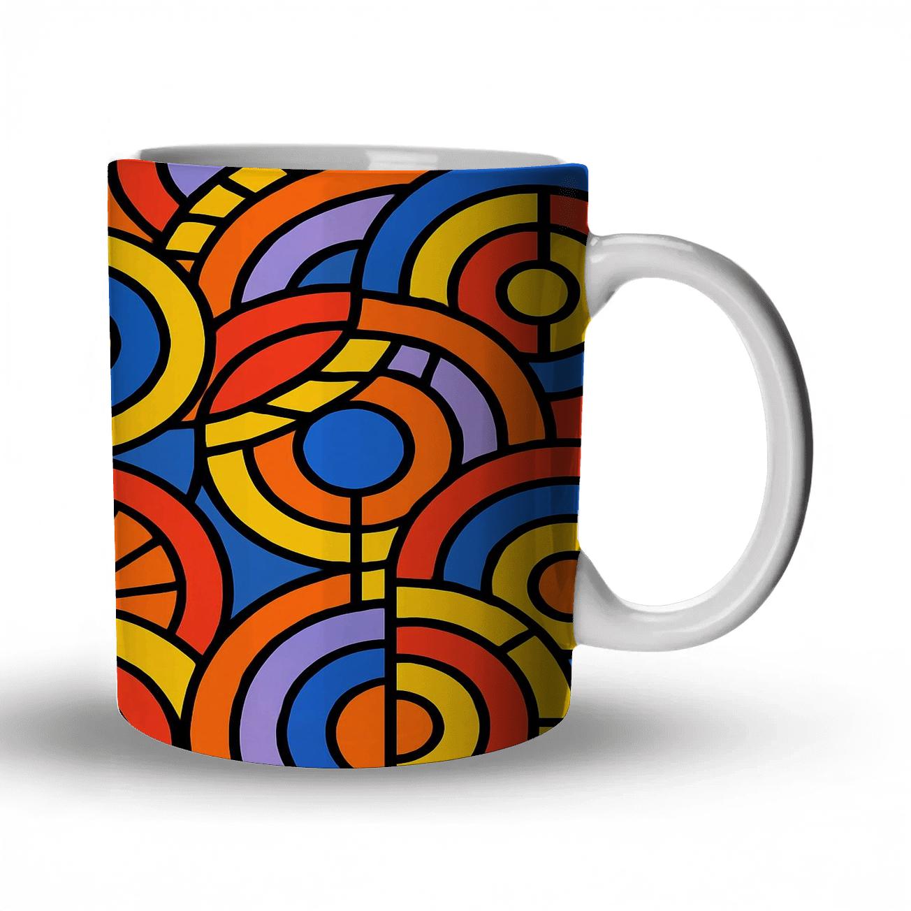 Orphic Simultaneism Sunburst Line Weave decorative mug sets