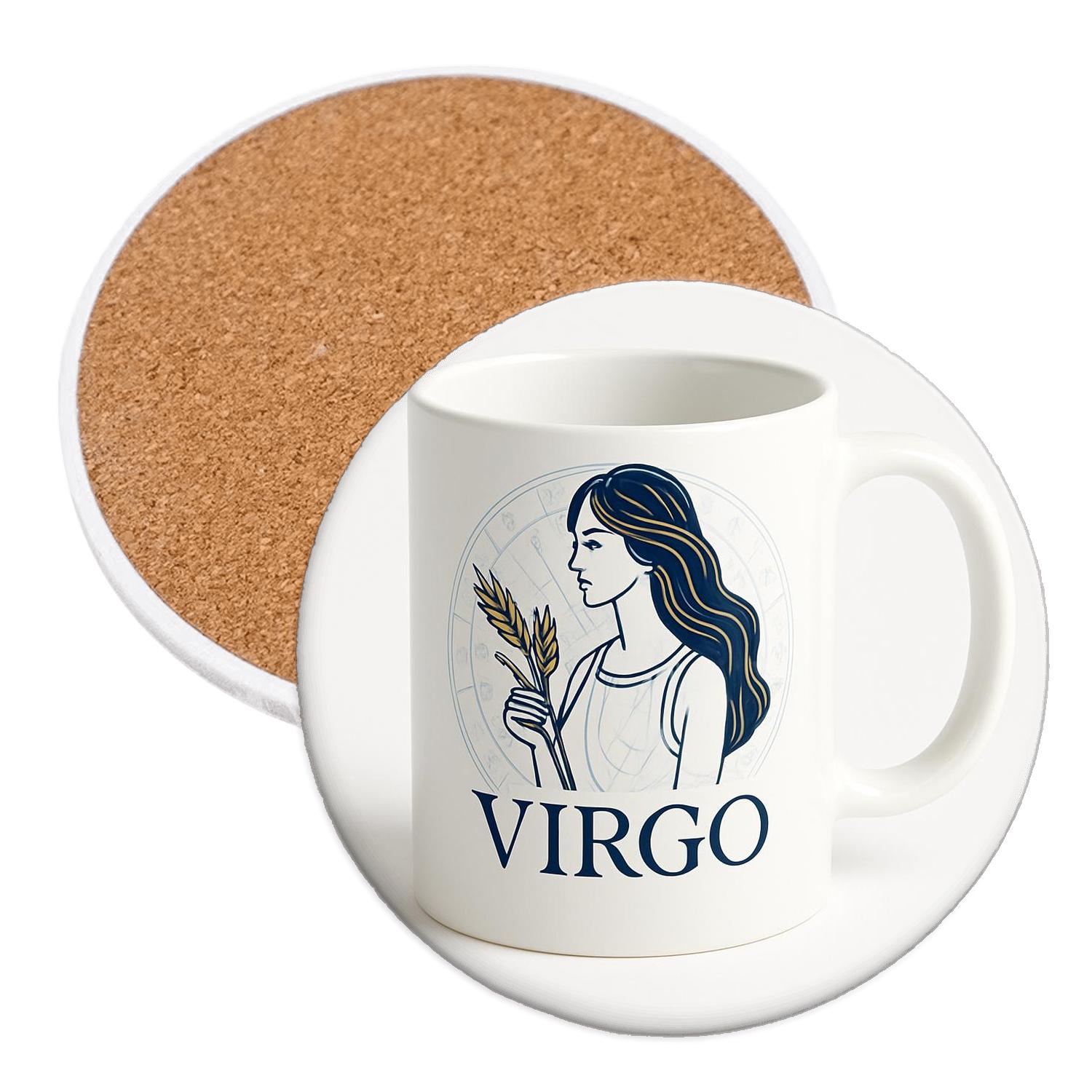 Virgo Astrolabe Maiden Star Chart Emblem coasters for home decor