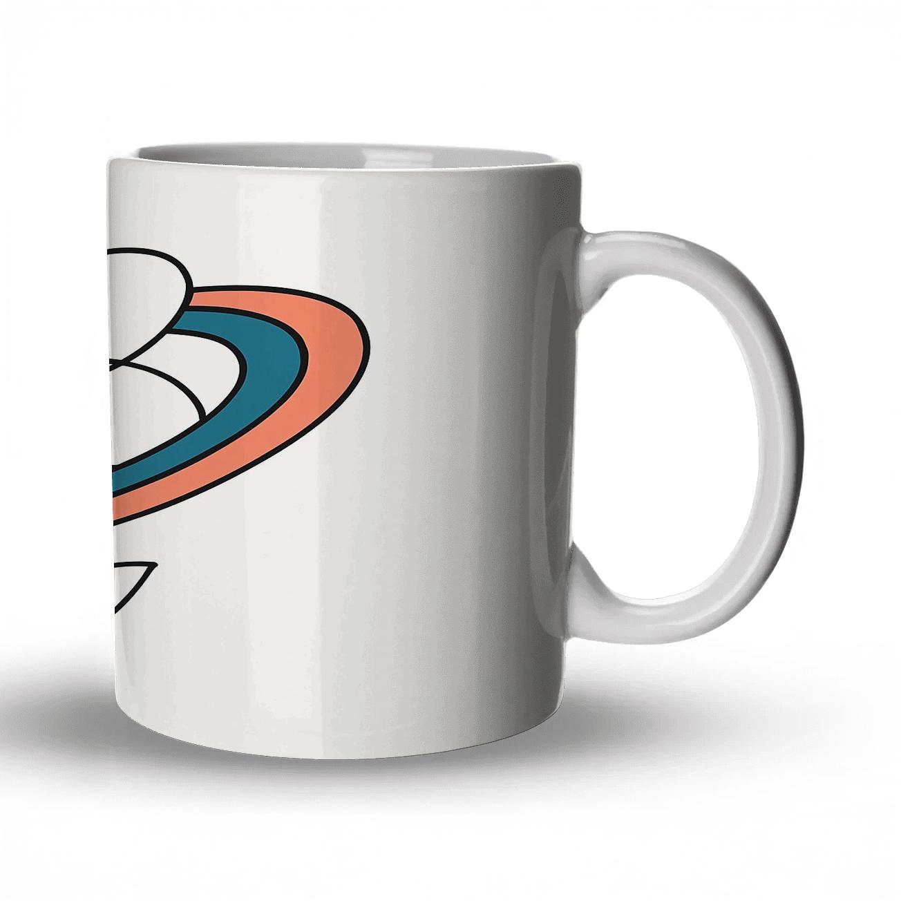 Orbital Bloom Line Art personalized mugs