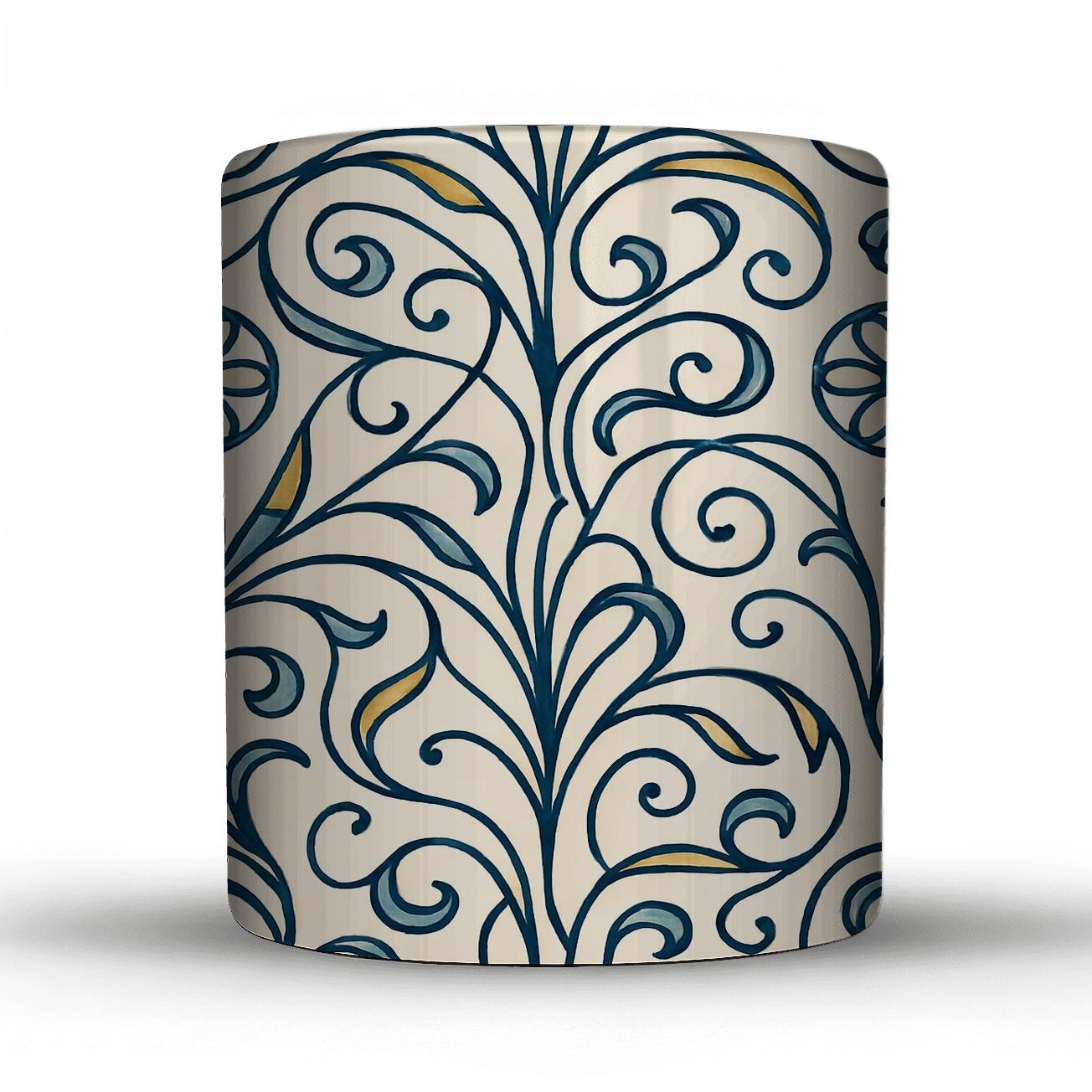 Jugendstil Celestial Vine Filigree ceramic coffee mugs