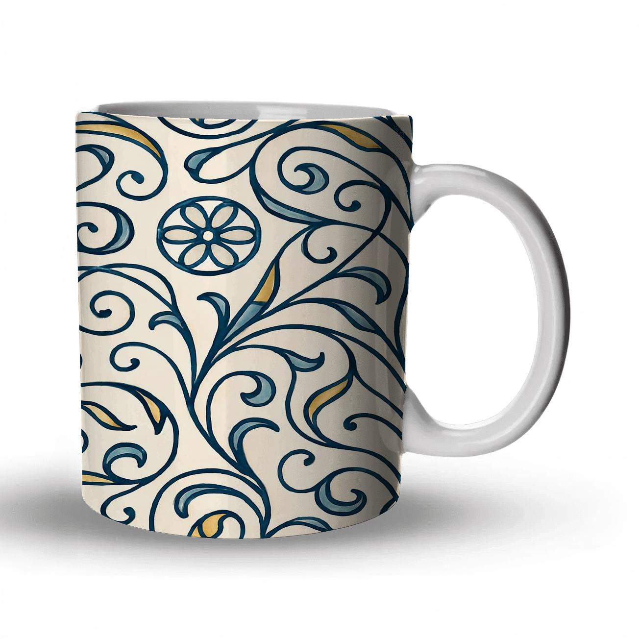 Jugendstil Celestial Vine Filigree ceramic coffee mugs