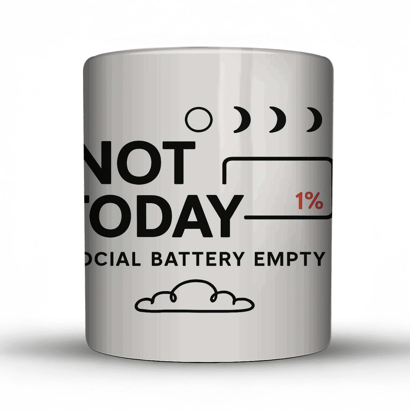 Not Today Social Battery Empty Lunar Phase personalized mugs