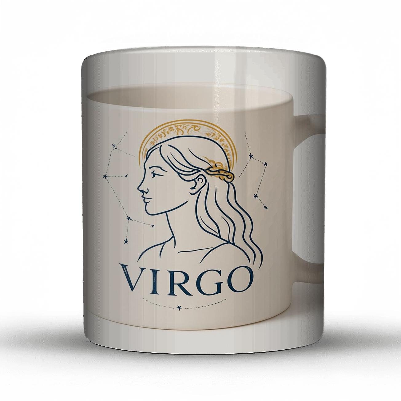 Virgo Renaissance Engraving Zodiac Mug Line Art decorative mug sets