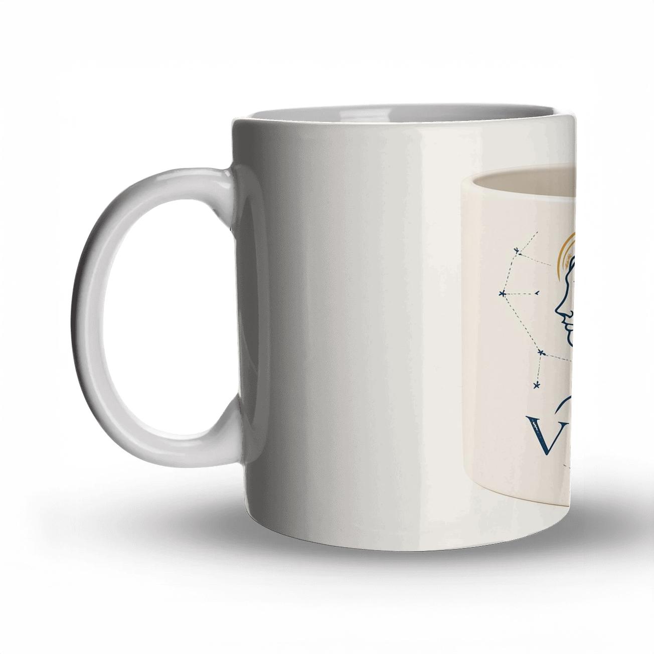 Virgo Renaissance Engraving Zodiac Mug Line Art decorative mug sets