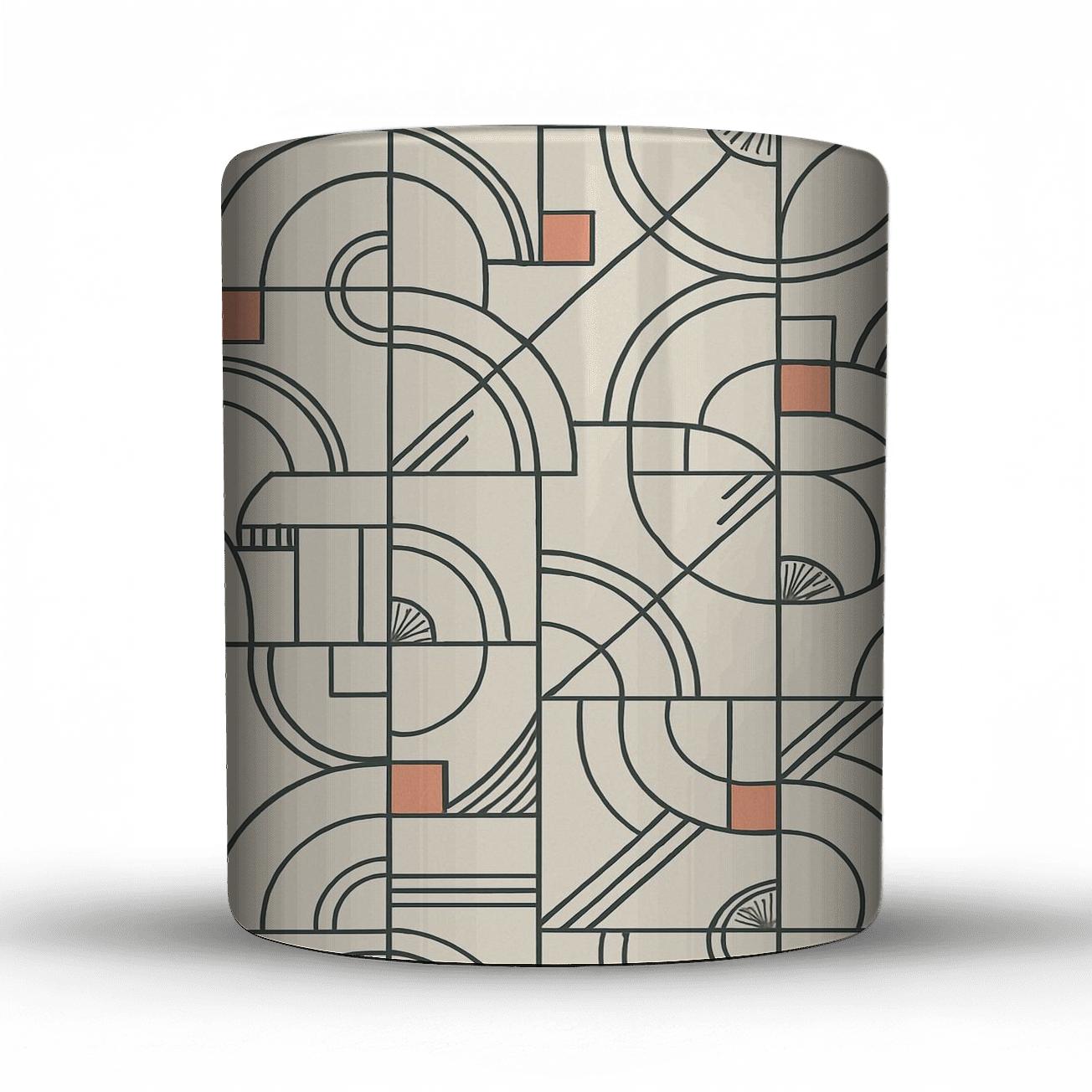 Bauhaus Comet Geometry With Deco Micro Ornaments custom printed mugs