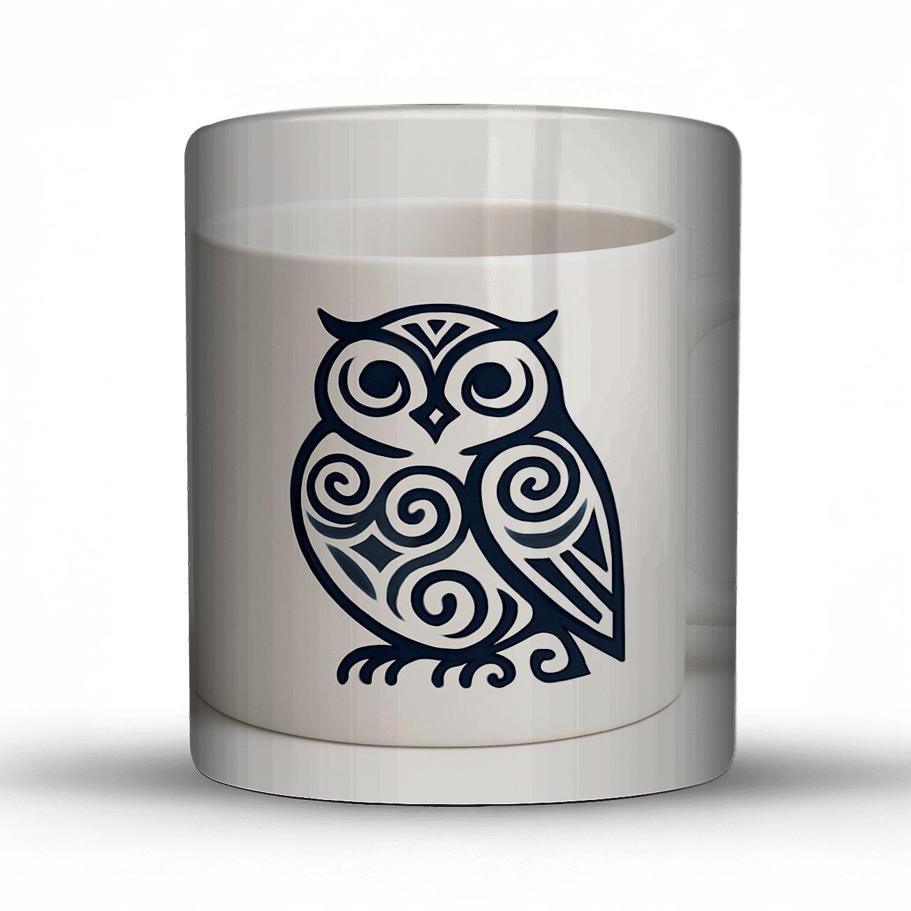 Ainu Pattern Owl Linework Wrap Mug gift mugs for occasions