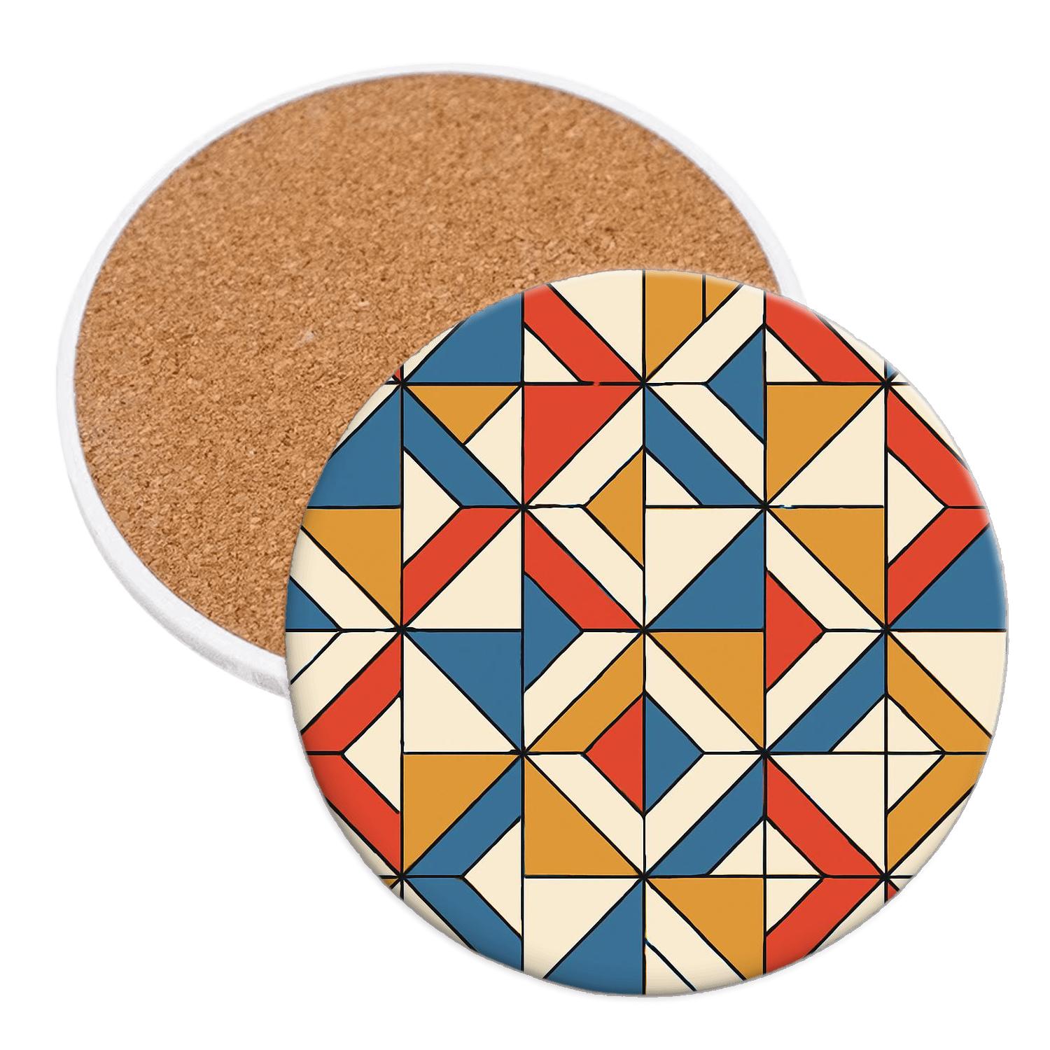 Bauhaus Weaving Workshop Triangular Rhythm custom engraved coasters