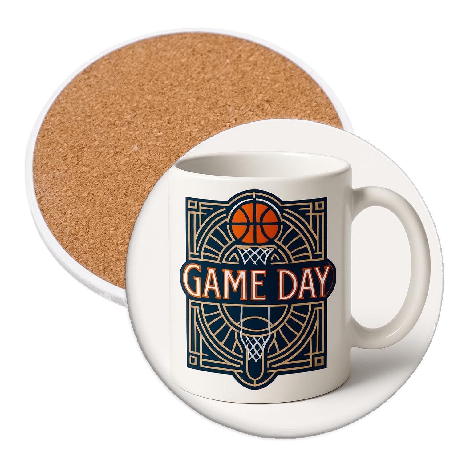 Art Deco Basketball Court Filigree Mug elegant tabletop coasters