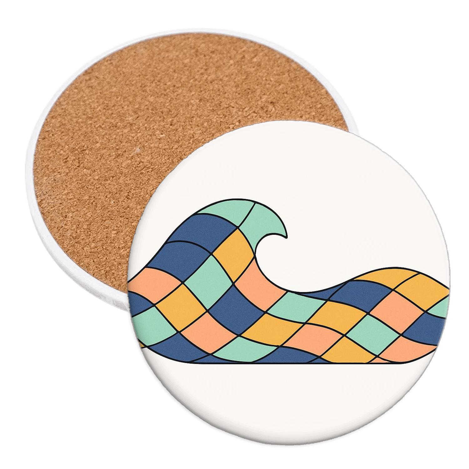 Tessellated Tide Form wooden table coasters