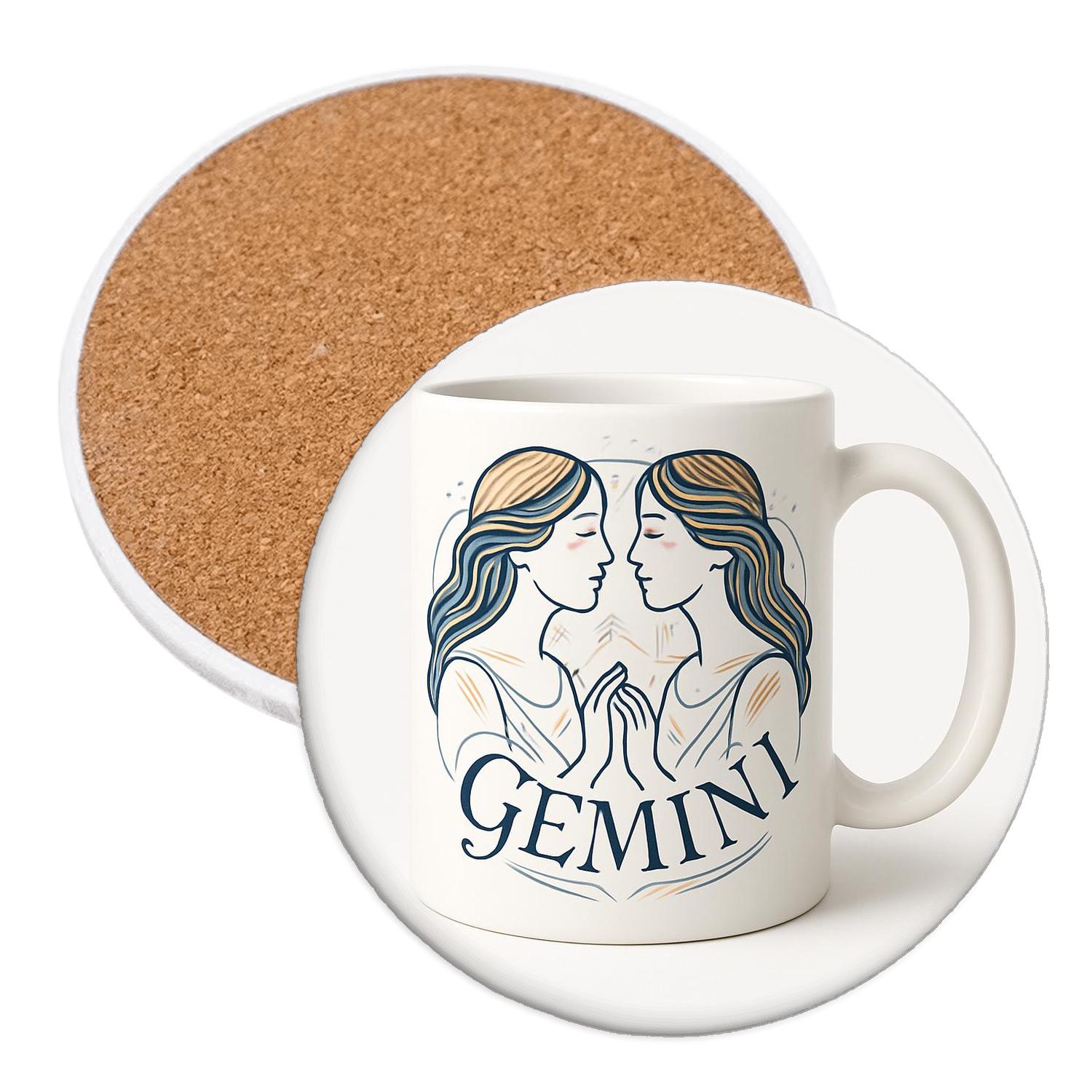 Gemini Twins Art Nouveau Constellation Duet stone coaster collections