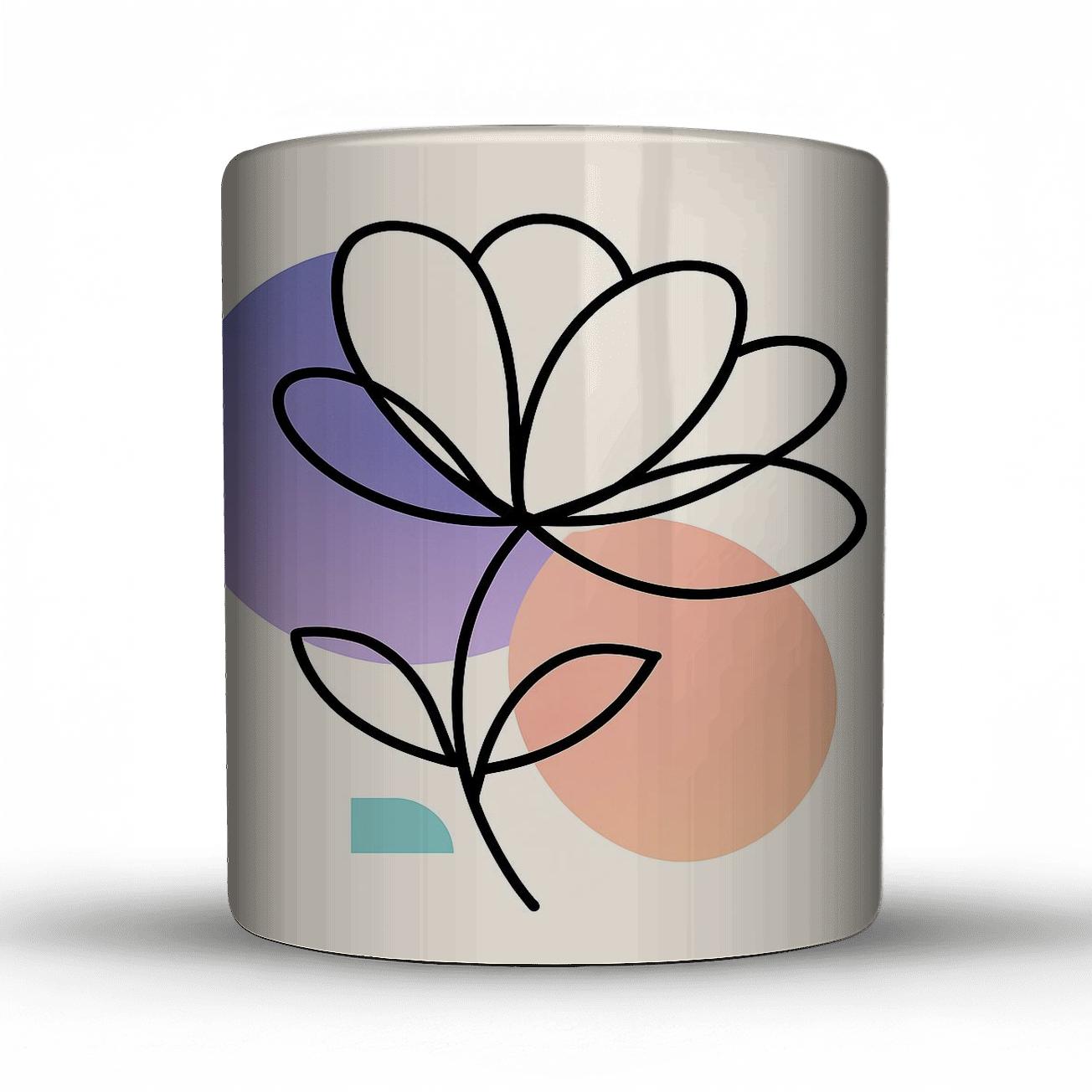 Orbit Bloom Line Art personalized mugs