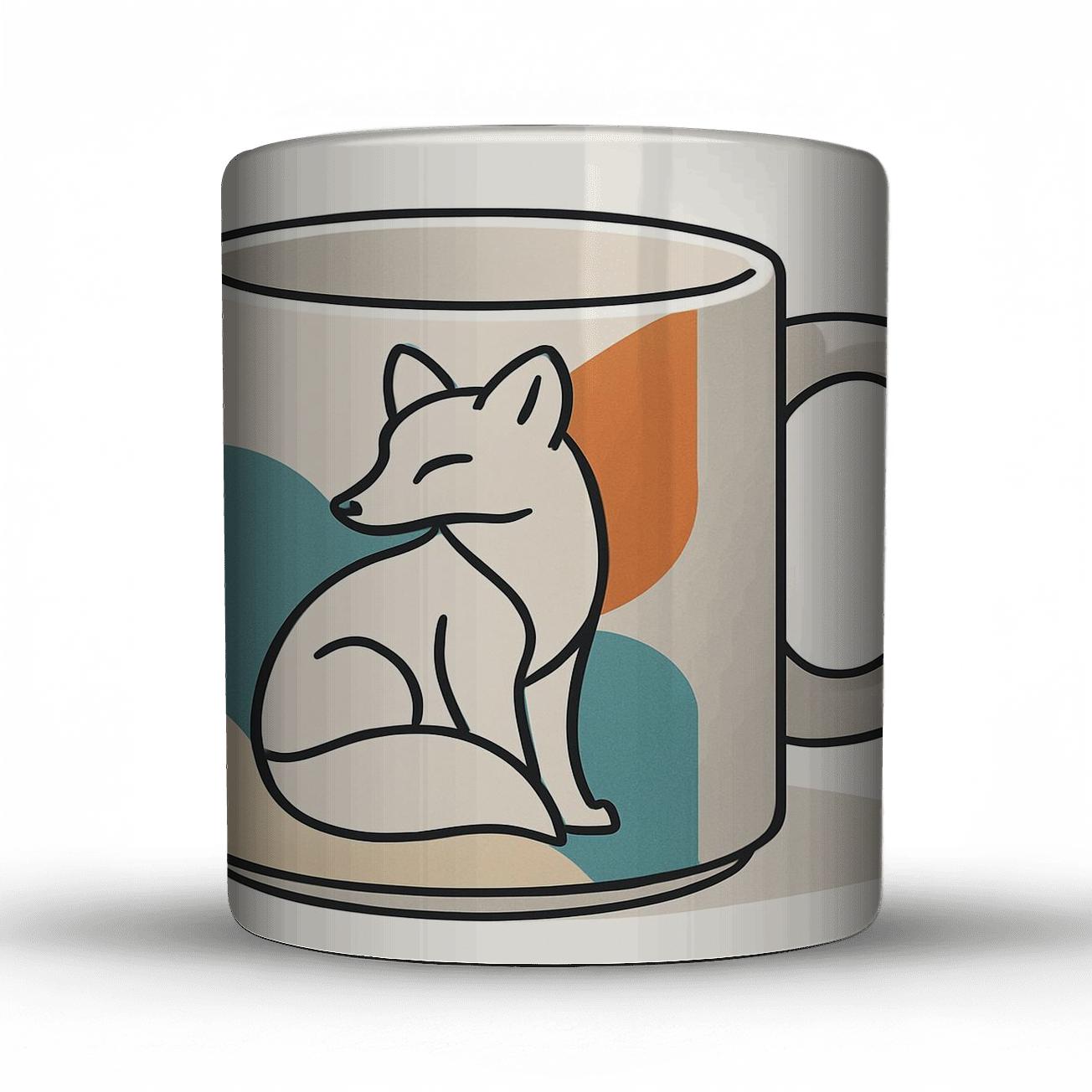 Arctic Fox Bauhaus Ribbon Wrap premium drinkware mugs