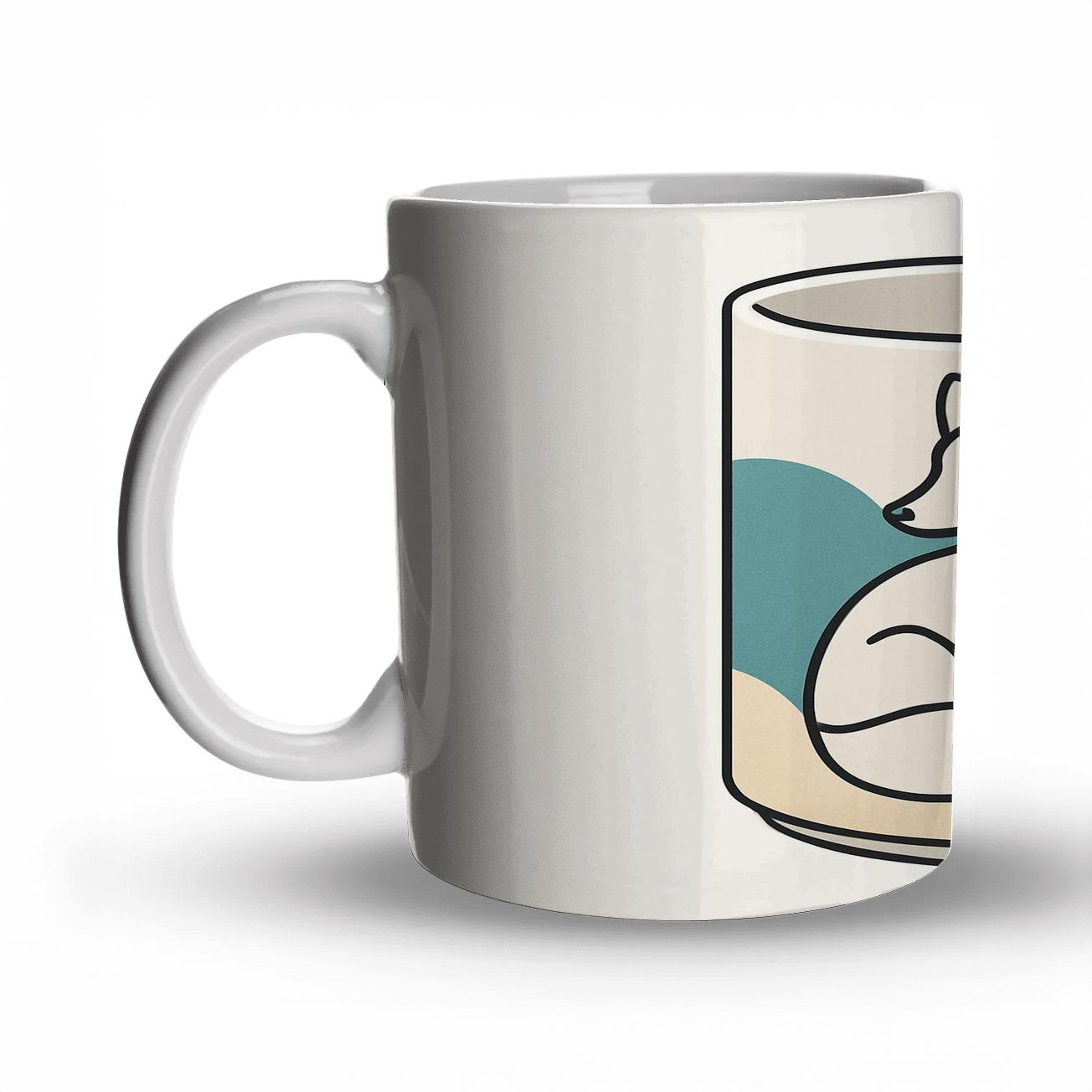Arctic Fox Bauhaus Ribbon Wrap premium drinkware mugs