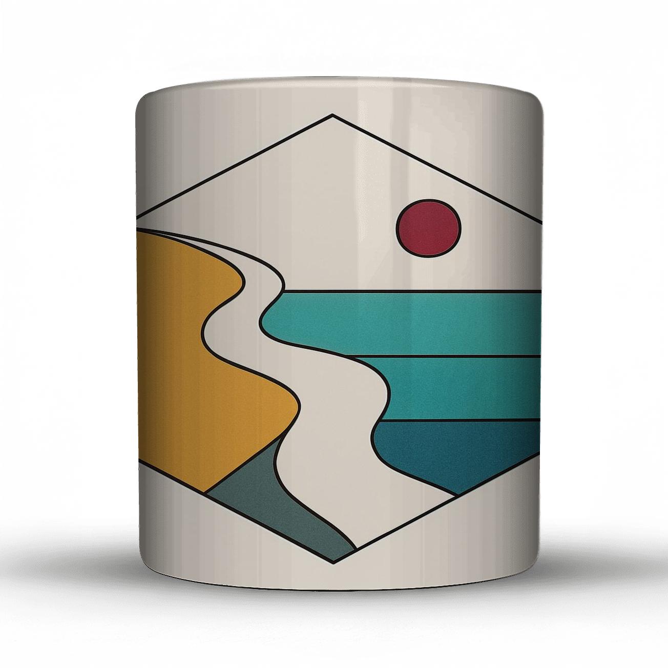 Geometric River Organics personalized mugs