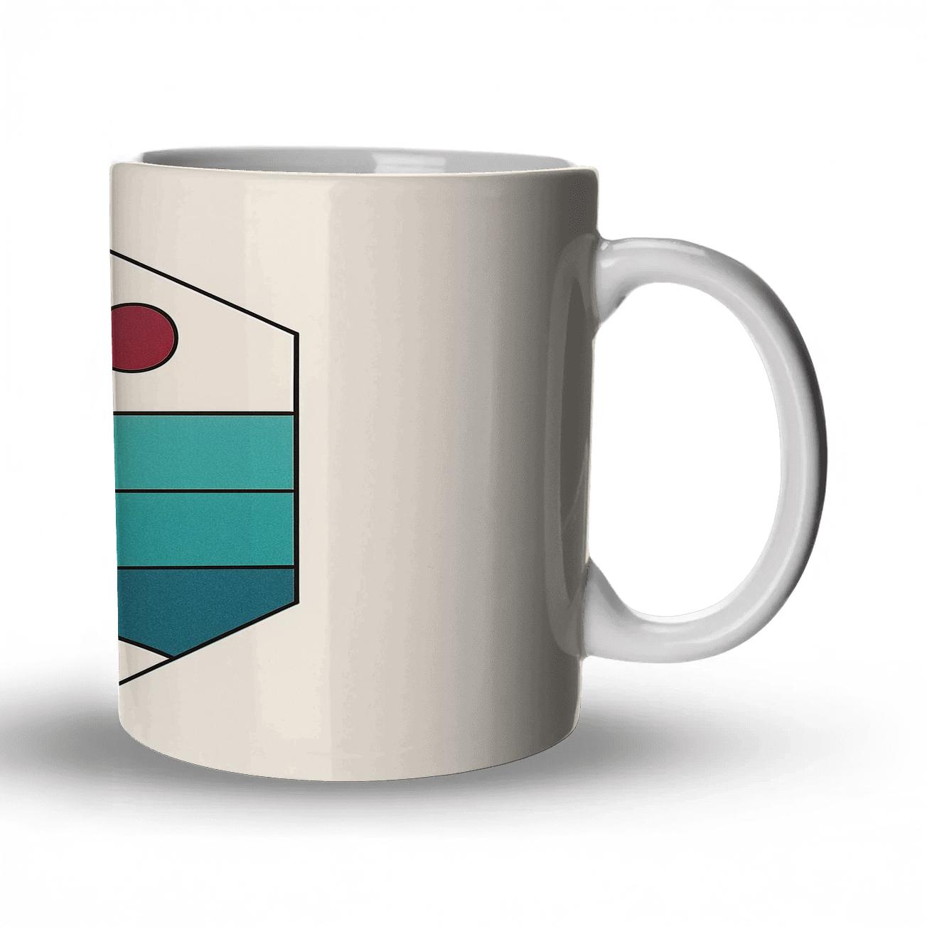Geometric River Organics personalized mugs