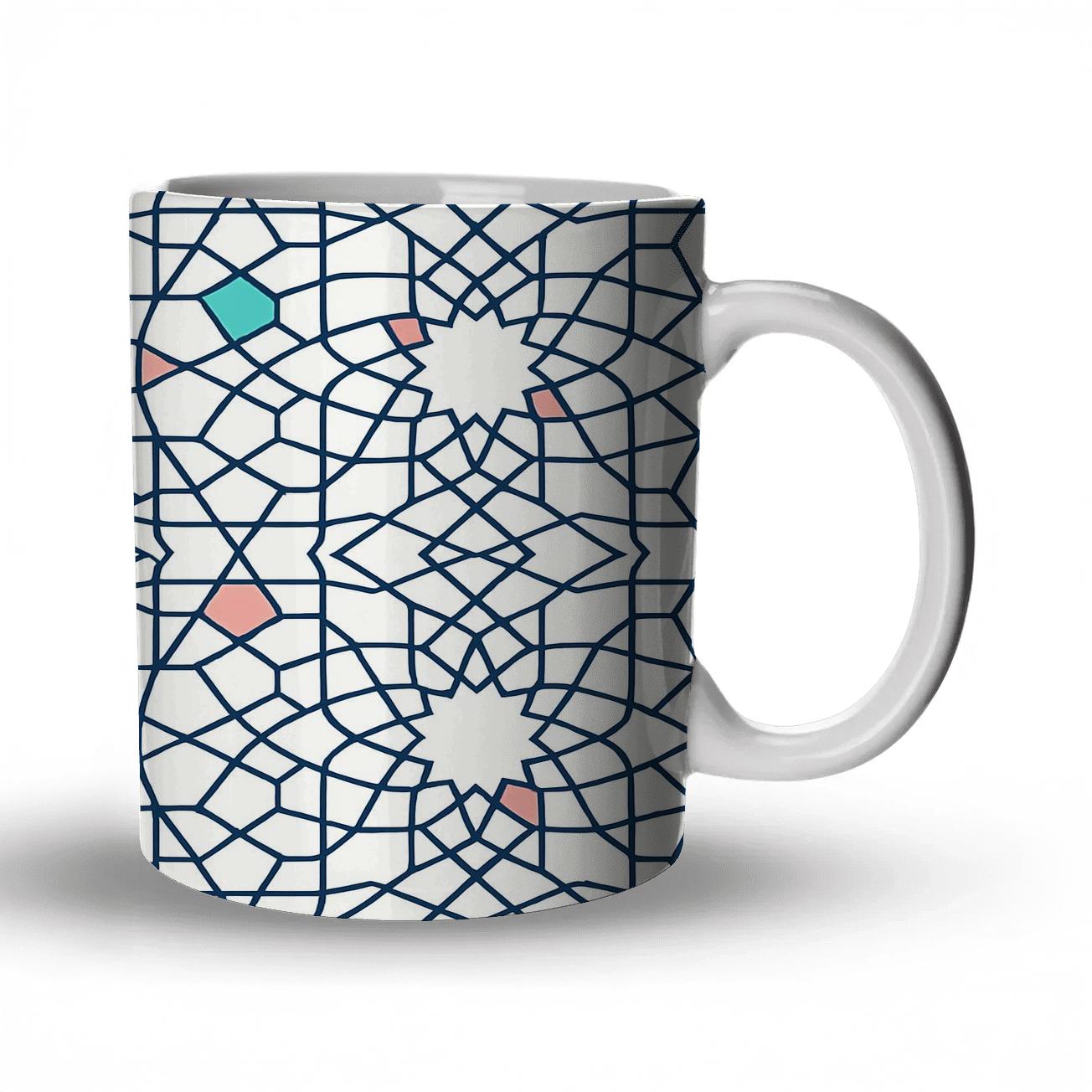 Girih Star Polygon Minimal Interlace novelty coffee mugs