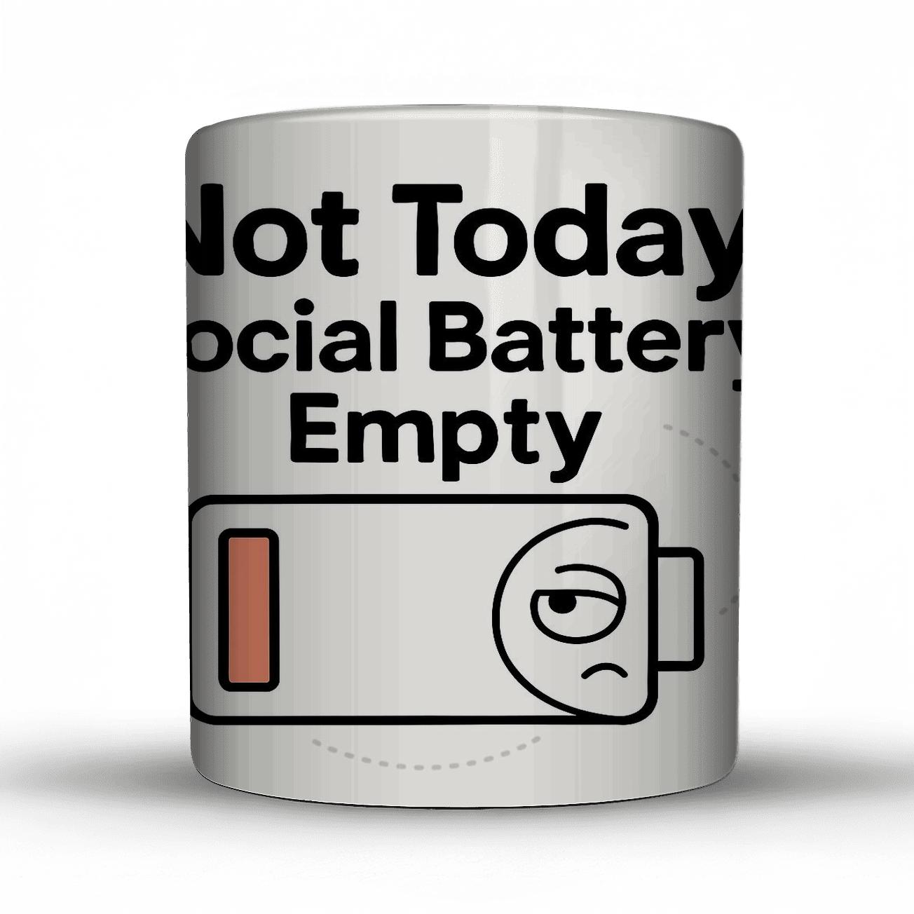 Social Battery Empty Lunar Gauge personalized mugs
