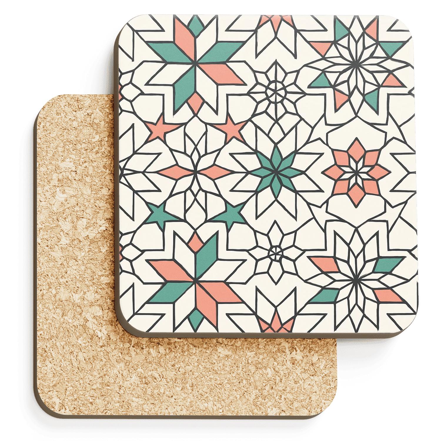 Alhambra Star Polygon Rosette Minimal stone coaster collections