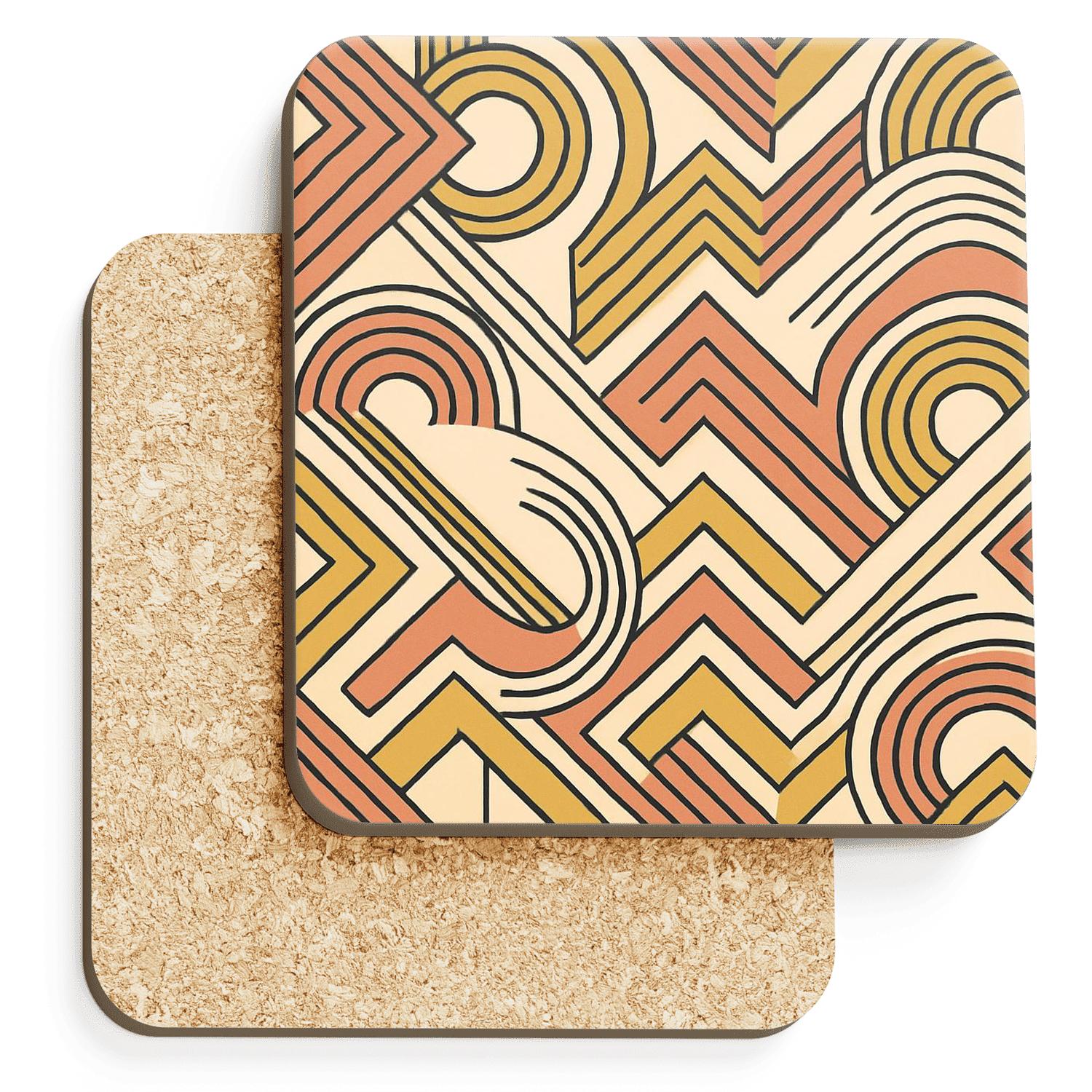 Bauhaus Deco Comet Lattice absorbent drink coasters