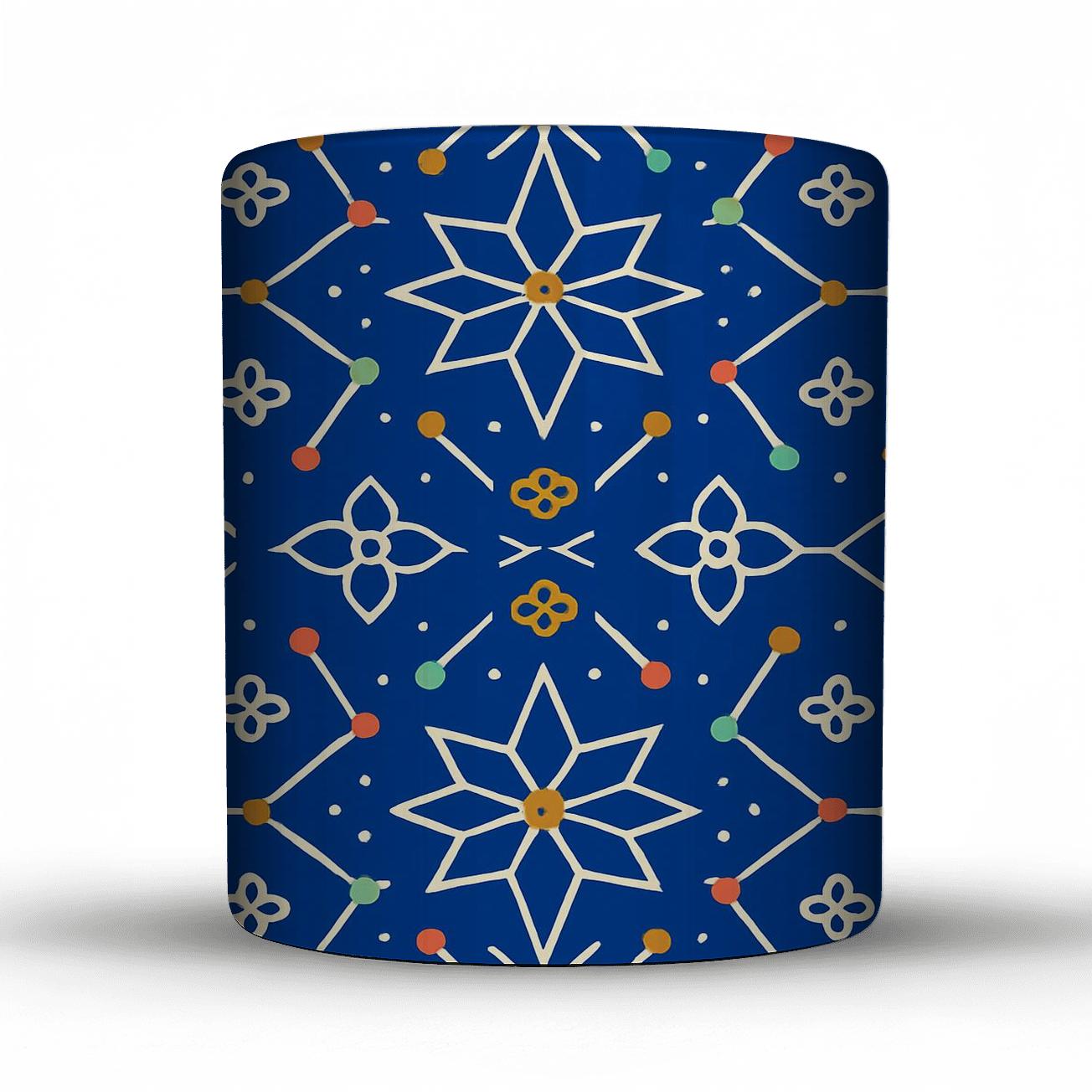 Ultramarine Constellation Ornamental Grid personalized mugs