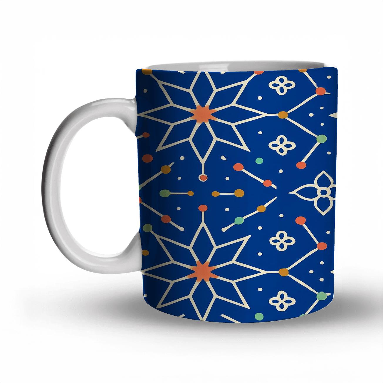 Ultramarine Constellation Ornamental Grid personalized mugs