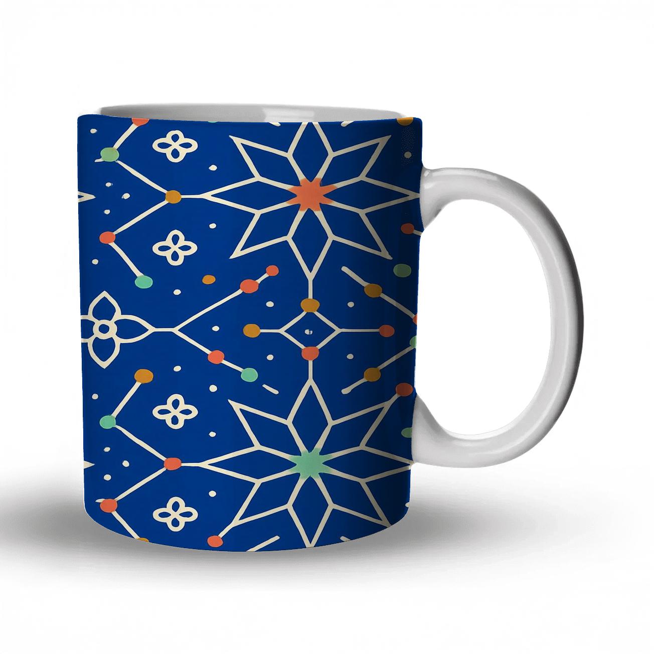 Ultramarine Constellation Ornamental Grid personalized mugs