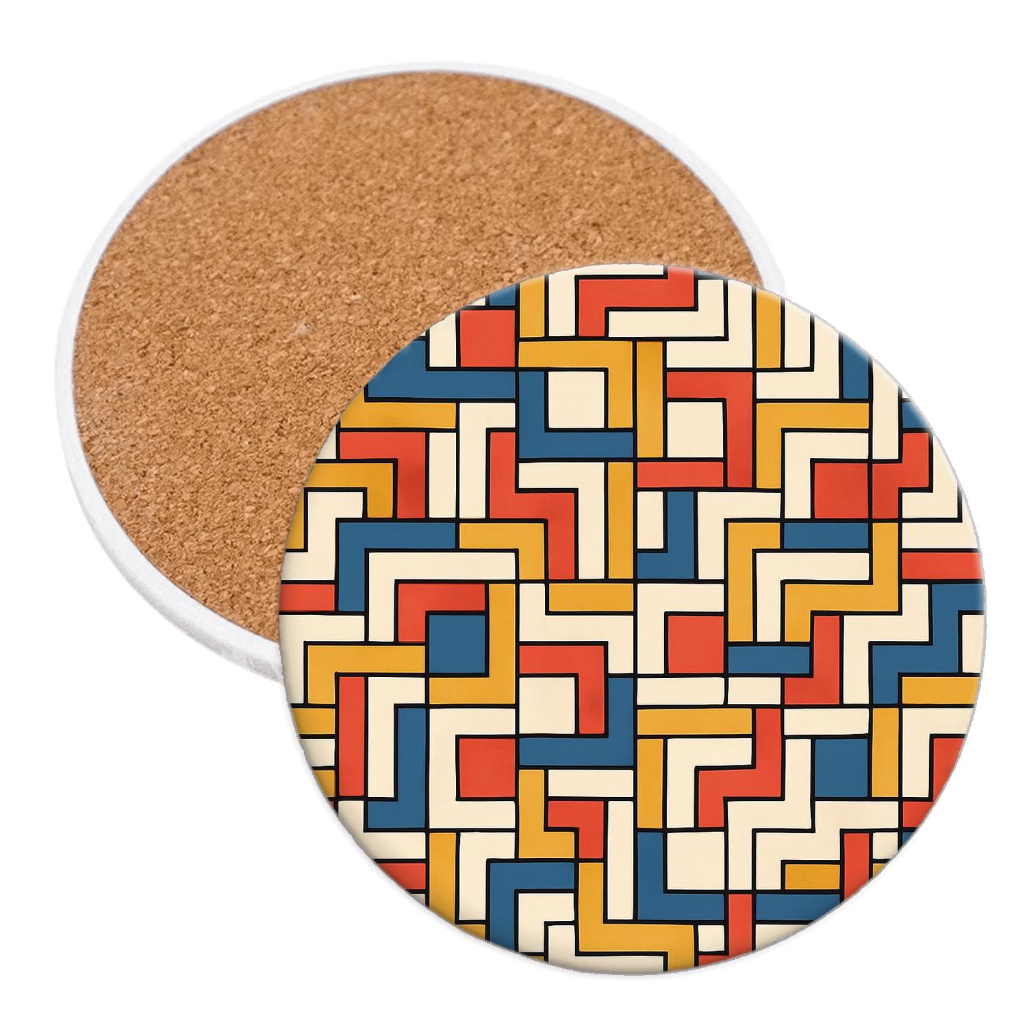 Bauhaus Weave Grid Interlock personalized drink coasters