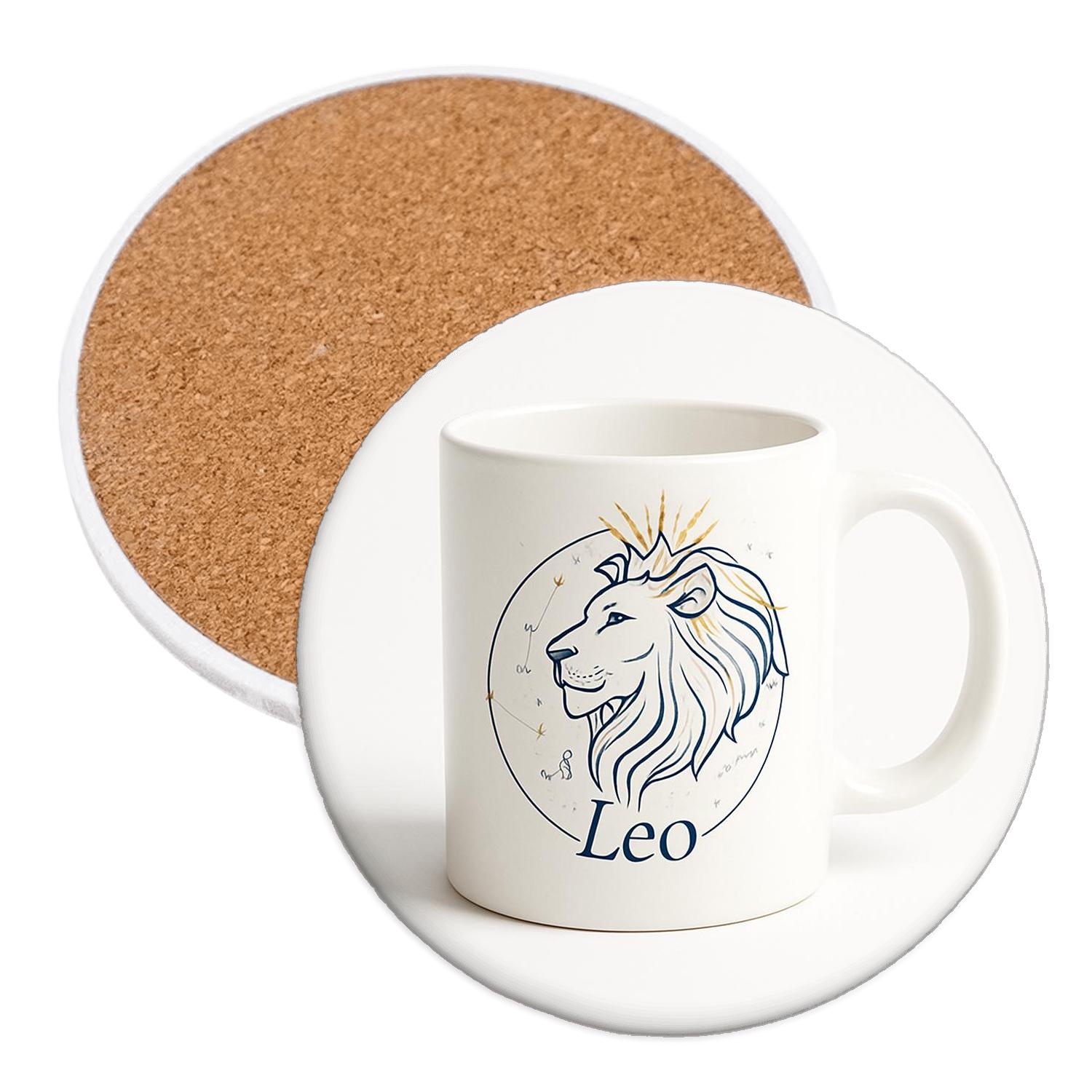 Leo Art Nouveau Solar Lion Constellation Mug elegant tabletop coasters