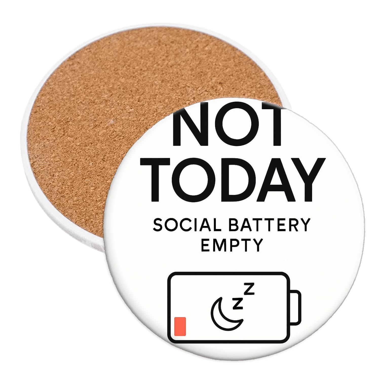 Social Battery Empty Lunar Gauge decorative beverage coasters