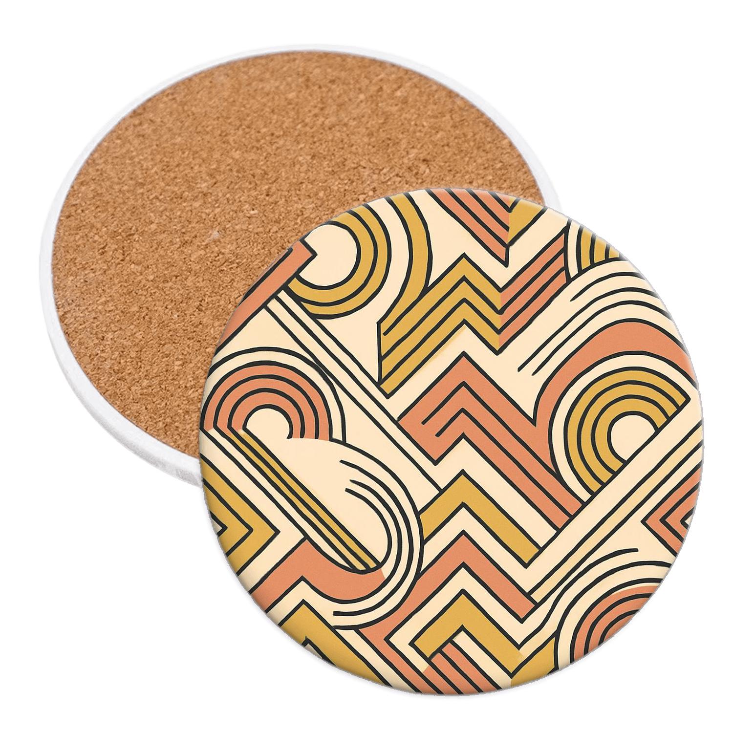 Bauhaus Deco Comet Lattice decorative beverage coasters