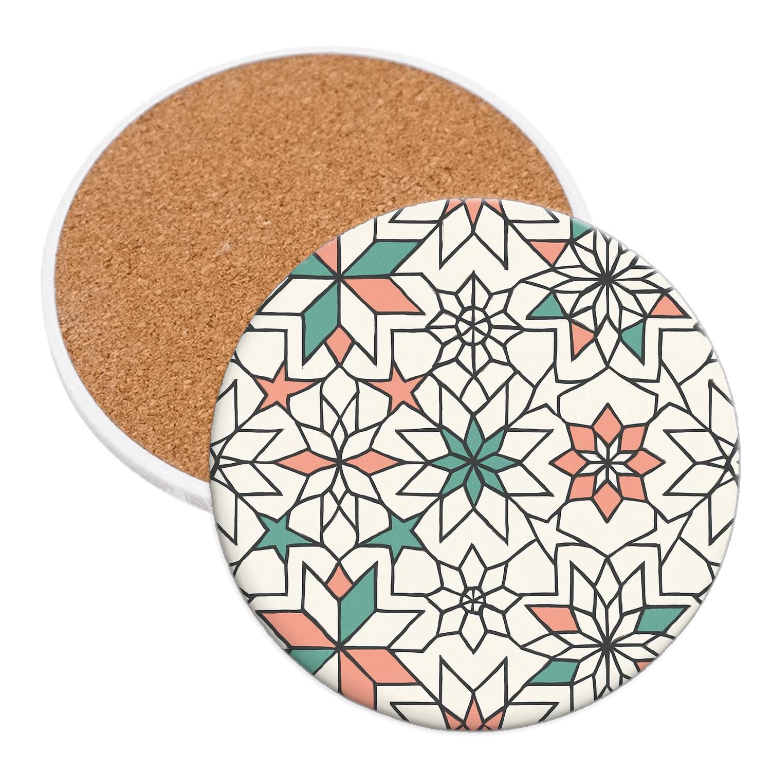 Alhambra Star Polygon Rosette Minimal stone coaster collections