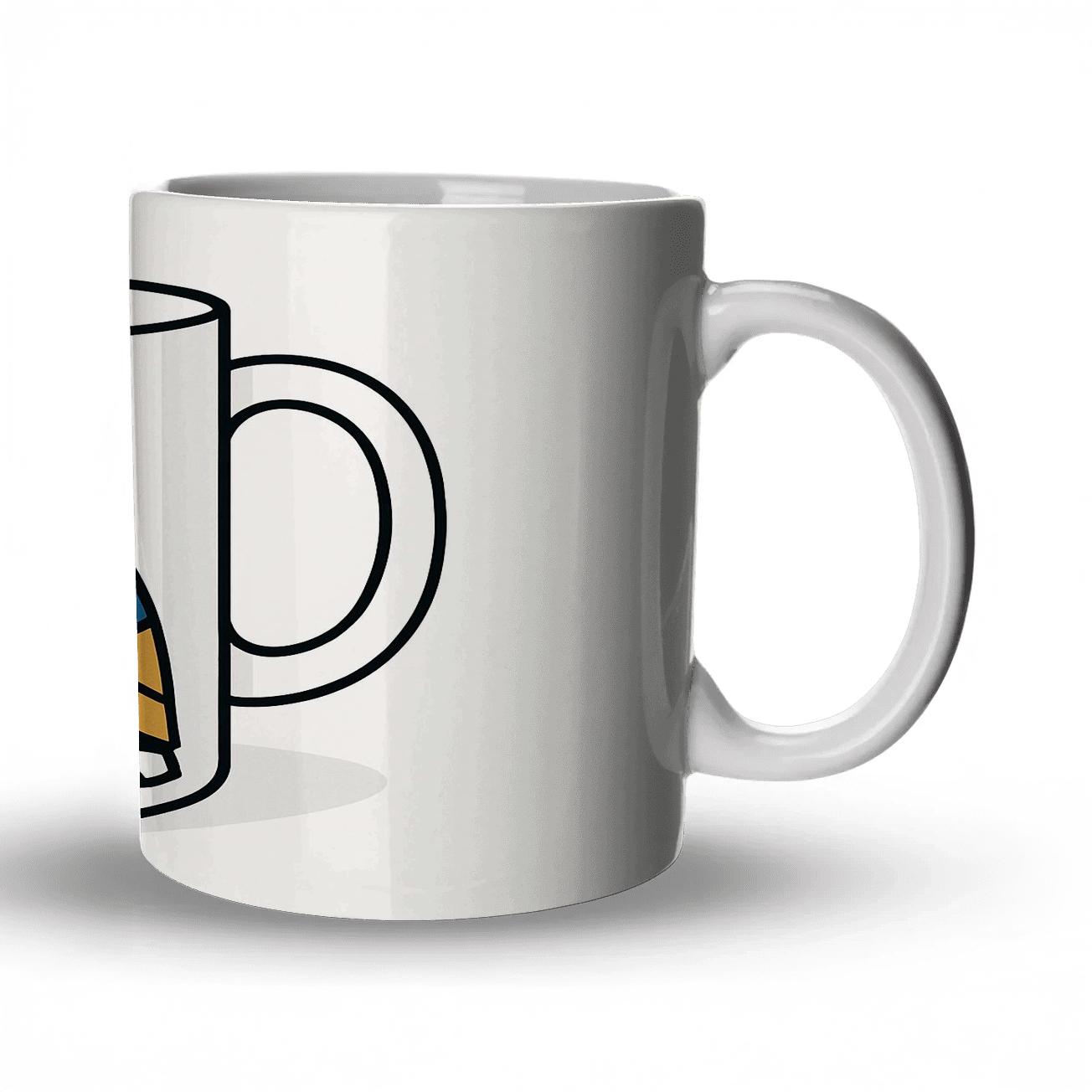 Ainu Inspired Owl Minimalist Wrap Line Art travel mugs with handles