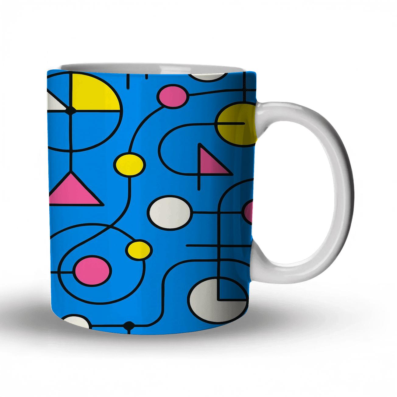 Neon Bauhaus Constellation Circuit personalized mugs