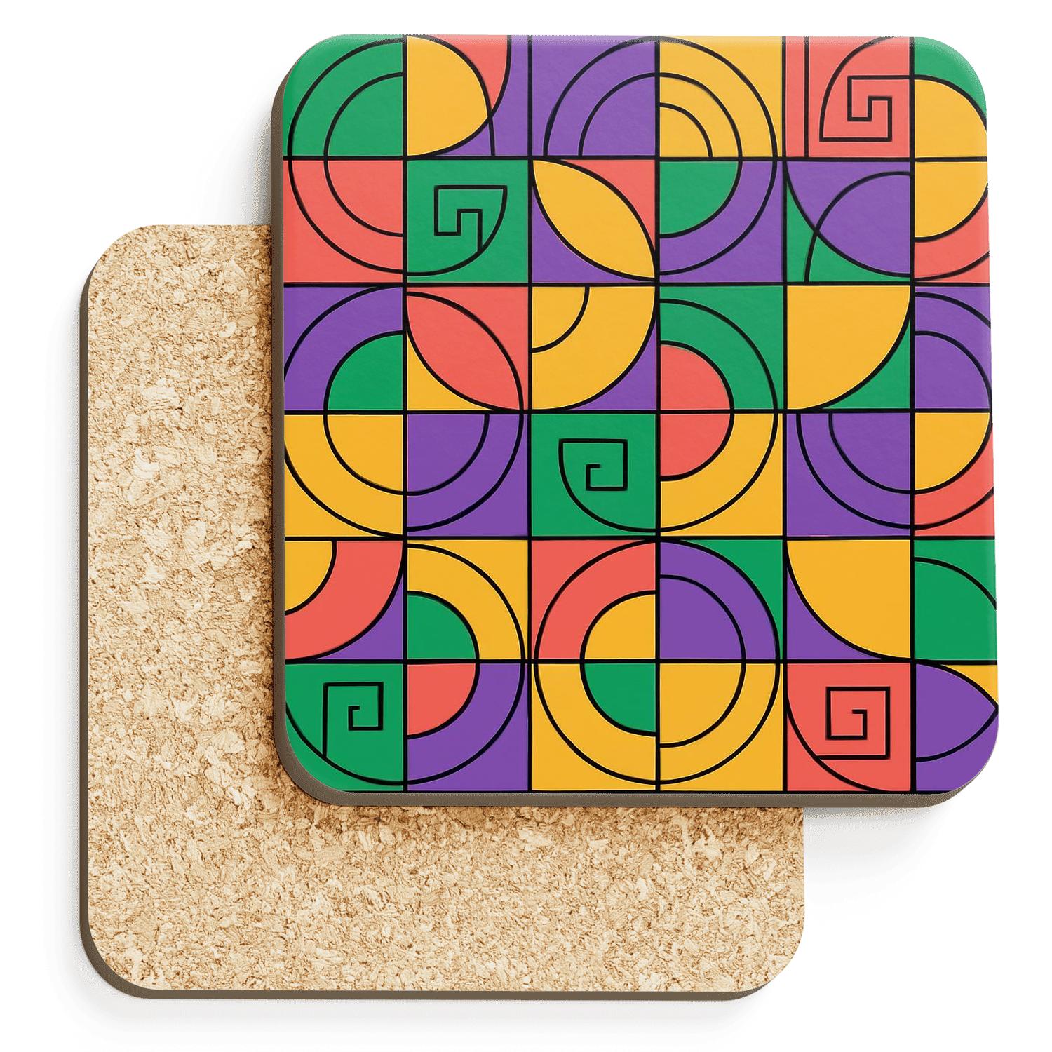 Bauhaus Aurora Line Weave wooden table coasters