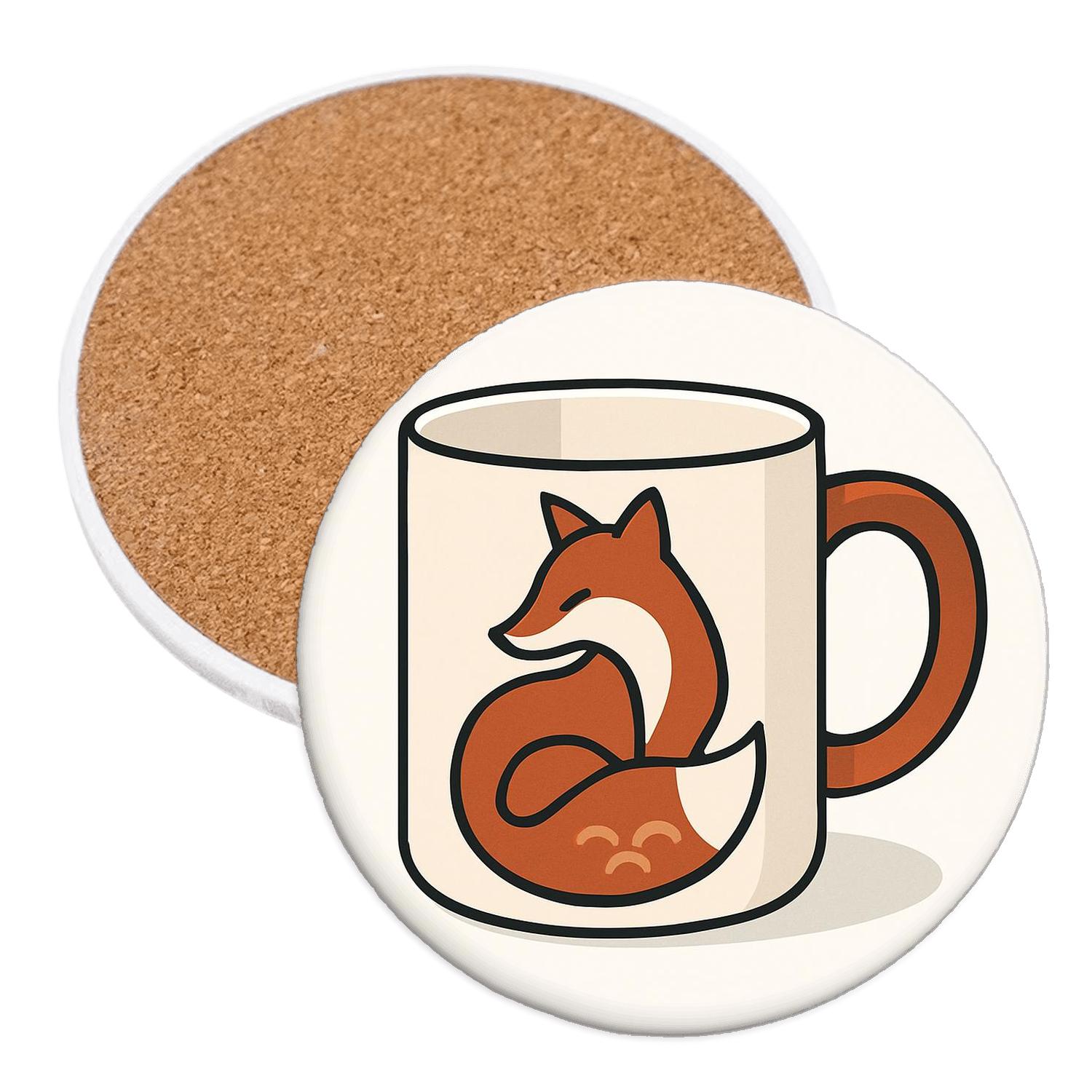 Bauhaus Fox Orbit Mug Line Art absorbent drink coasters