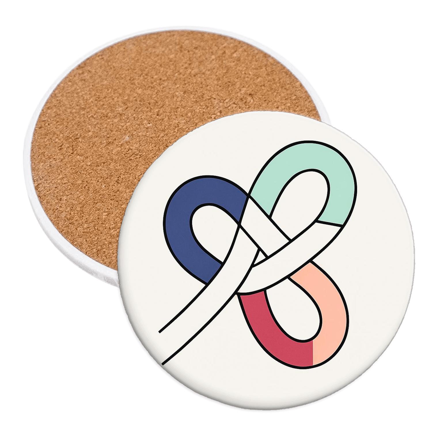 Tidal Knot Abstract Form coasters for home decor