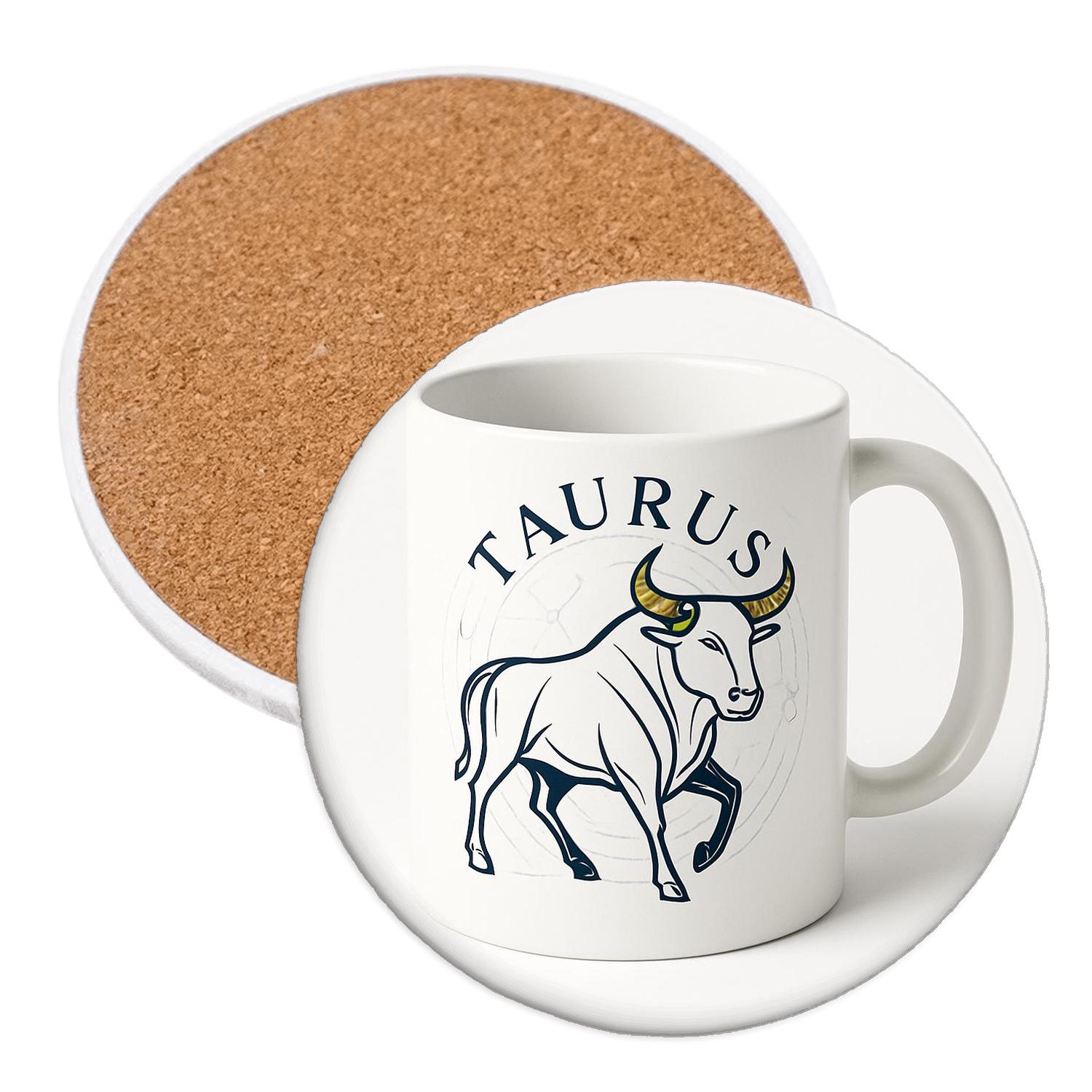 Taurus Celestial Art Deco Linework Mug elegant tabletop coasters