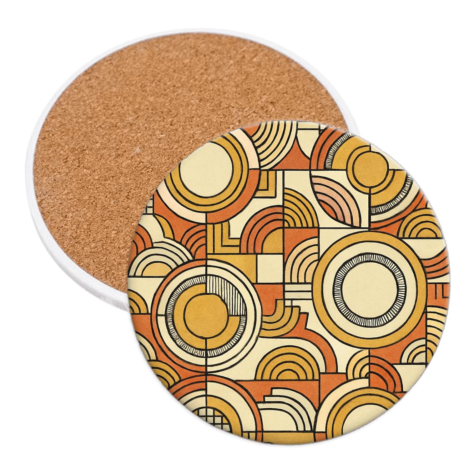 Bauhaus Cosmic Weave Medallions absorbent drink coasters