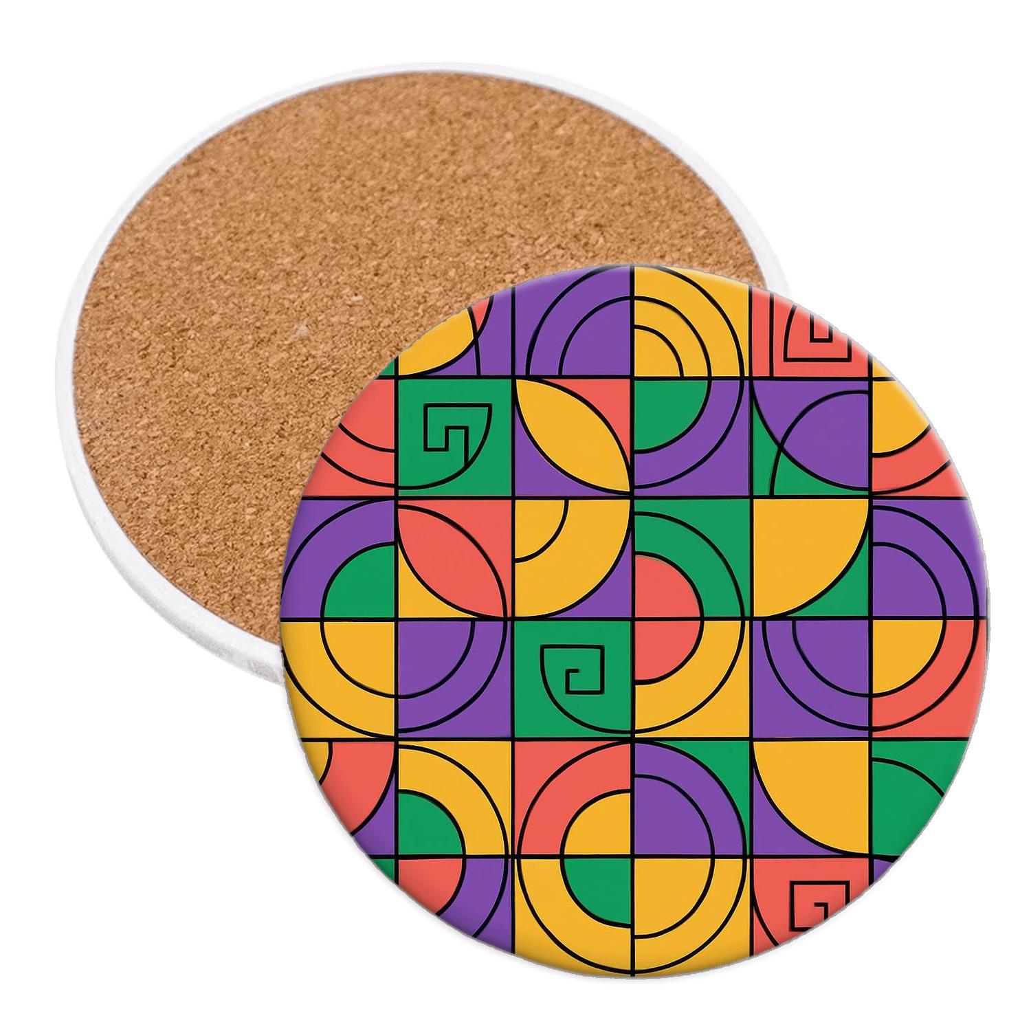 Bauhaus Aurora Line Weave personalized drink coasters